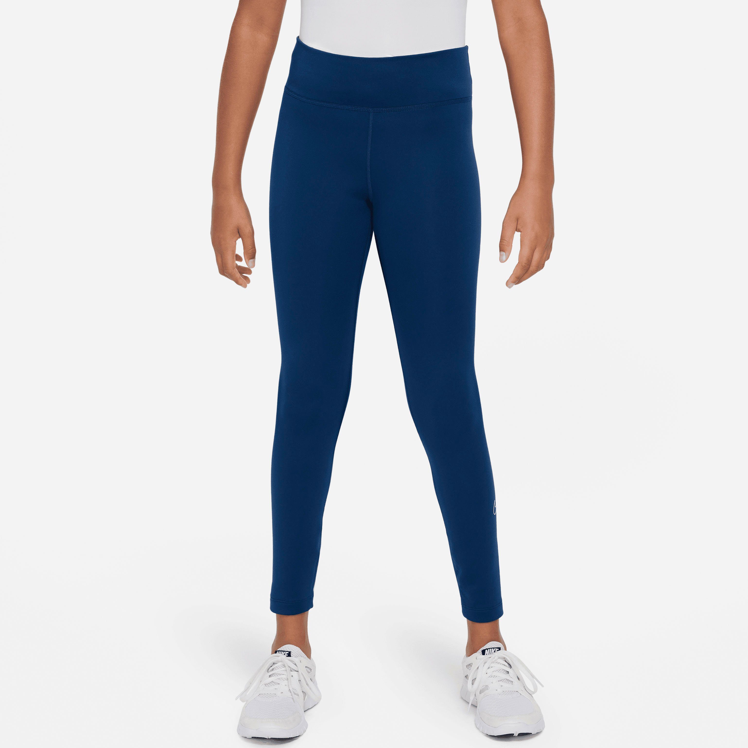 Nike Trainingstights Therma-FIT One Big Kids' (Girls) Leggings VALERIAN BLUE/GREEN GLOW | Trainingshosen