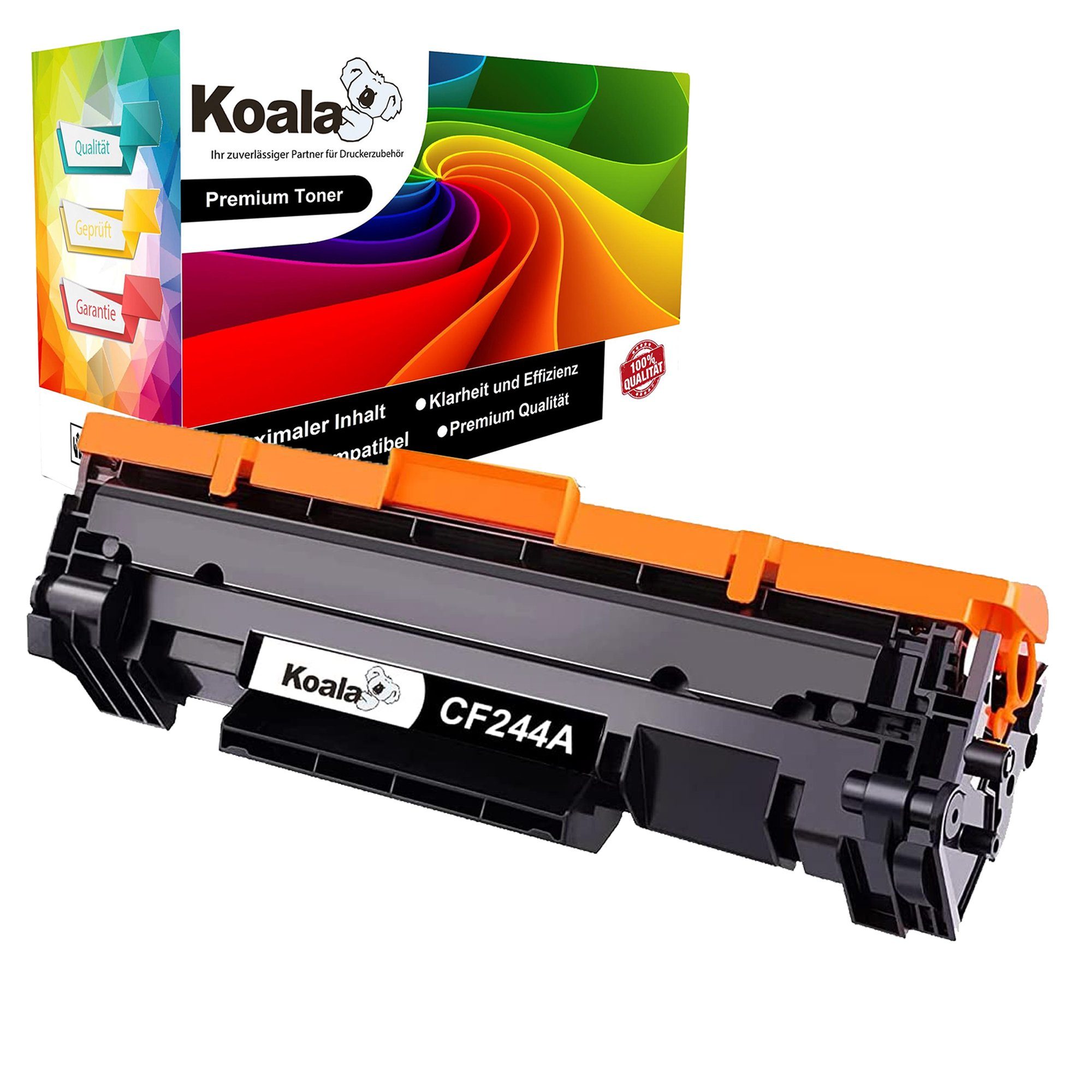 Koala Tonerkartusche HP 44A CF244A Toner für LaserJet M15 M28w M15a M28a Schwarz, (Packung, Druckleistung bis ca. 1000 Seiten), Für HP LaserJet Pro M15a M15w M16a M16w MFP M28a M28w M29a M29w