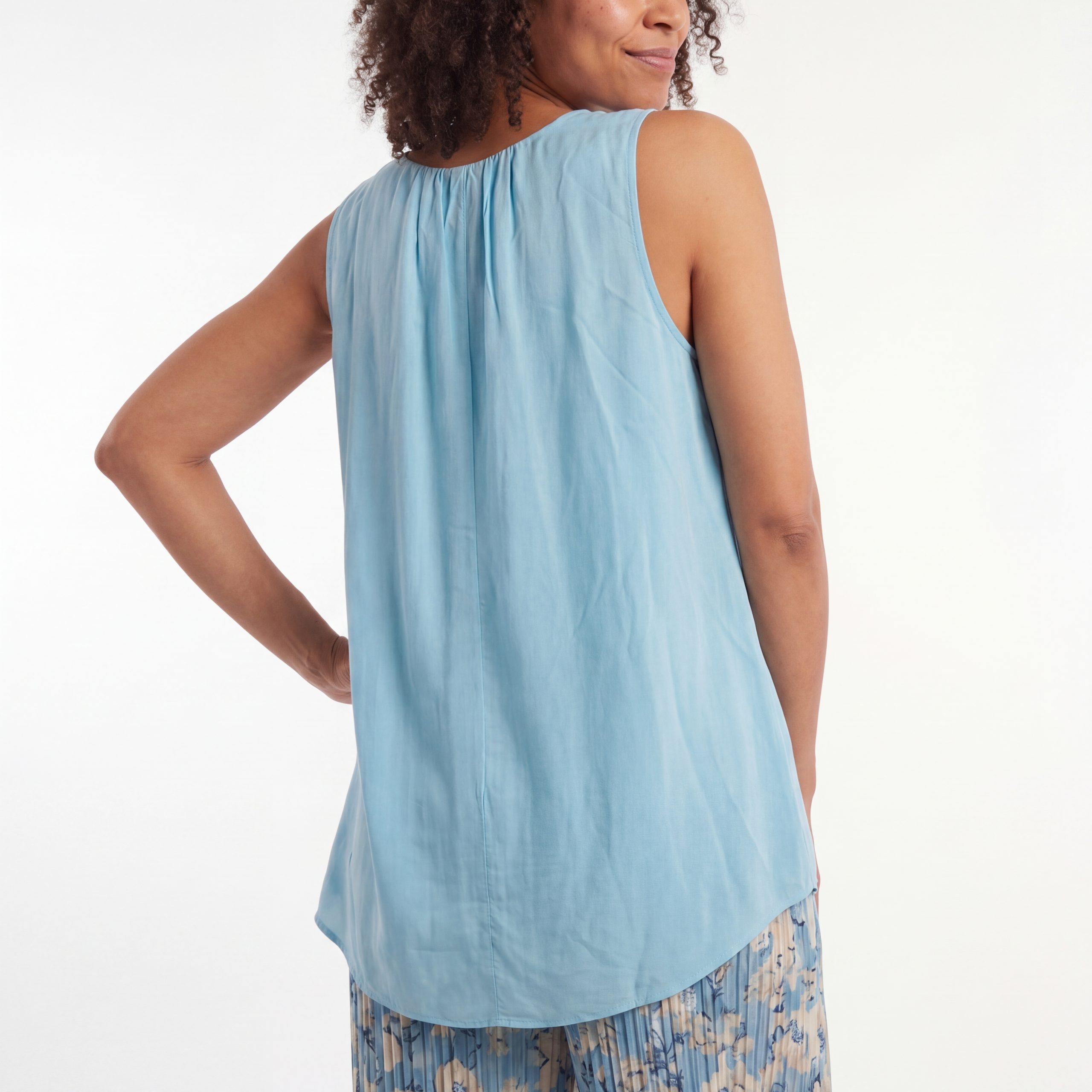 OriginalYou Trägertop Damen Long Top Sommer Oberteil ärmelloses Strandshirt mit Innentop für blickdichten Tragekomfort, erhältlich von 36-50 – Bild 5 von 5