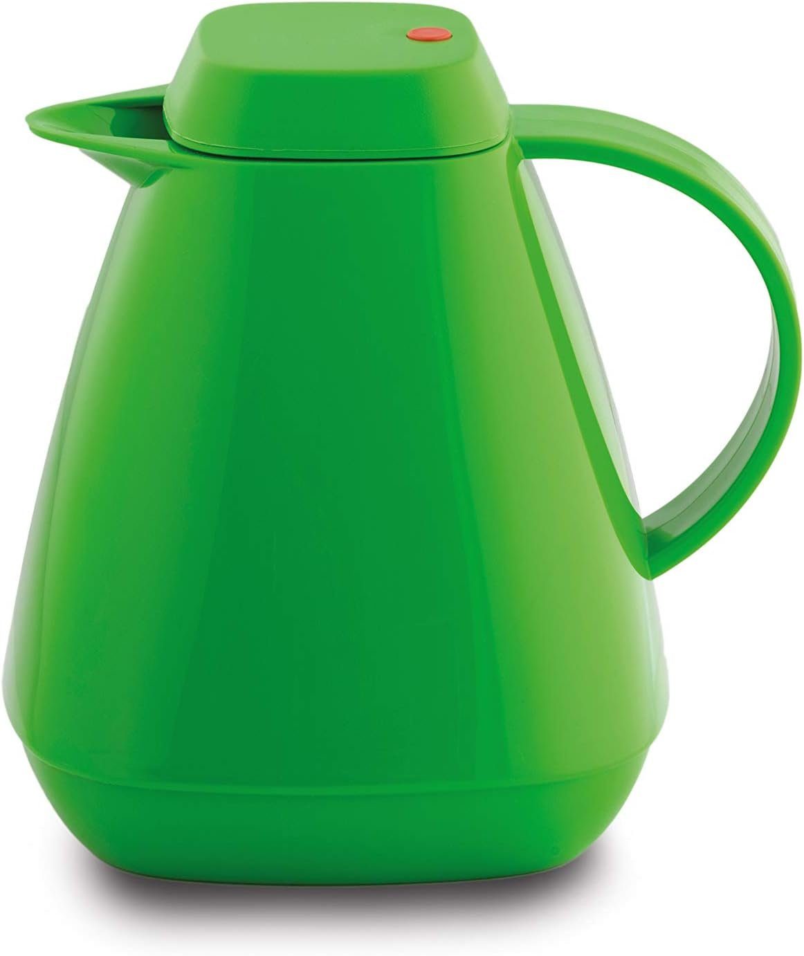 ROTPUNKT Isolierkanne 1,0 Liter 650 robust flip Glaseinsatz I I und hochwertig I I green wamm, langlebig Std 24 (Kaffeekanne auslaufsicher Teekanne)