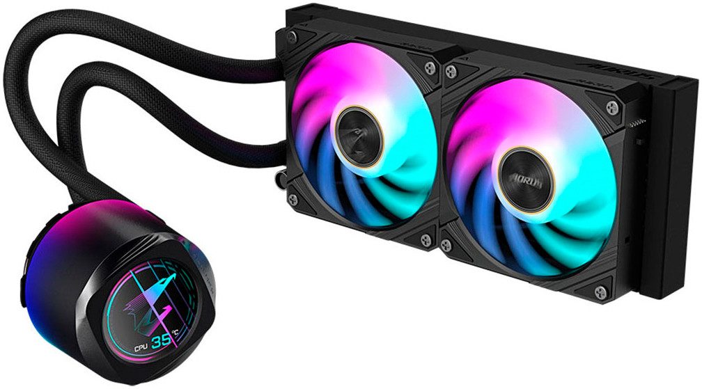 Gigabyte Gehäuselüfter AORUS WATERFORCE X II 240 AIO Flüssigkeits-CPU-Kühler - 2x120mm ARGB-L
