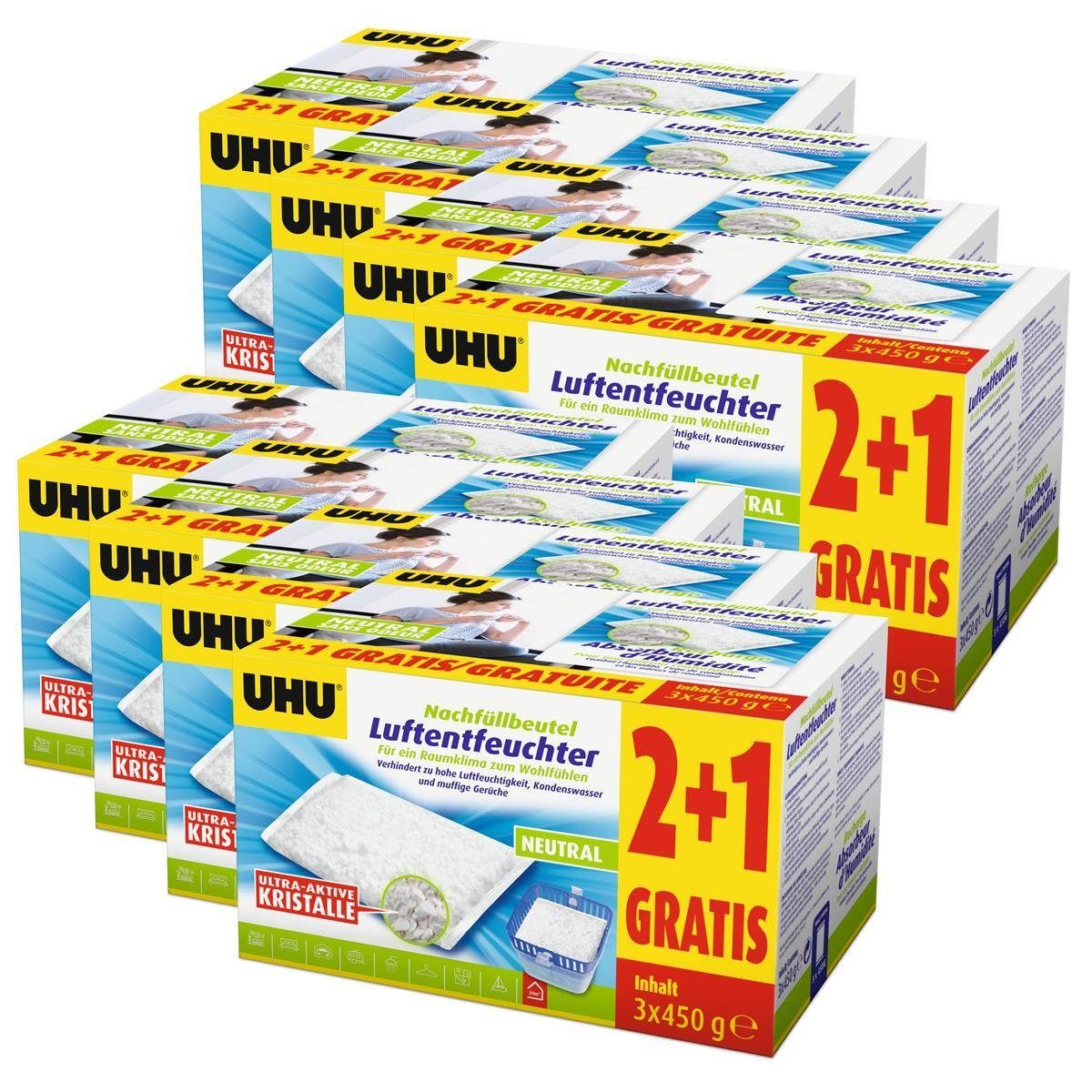 UHU Luftentfeuchter UHU Original Luftentfeuchter Nachfüllbeutel 3x450g Neutral air max (8e, Raumluftentfeuchter, Raumentfeuchter