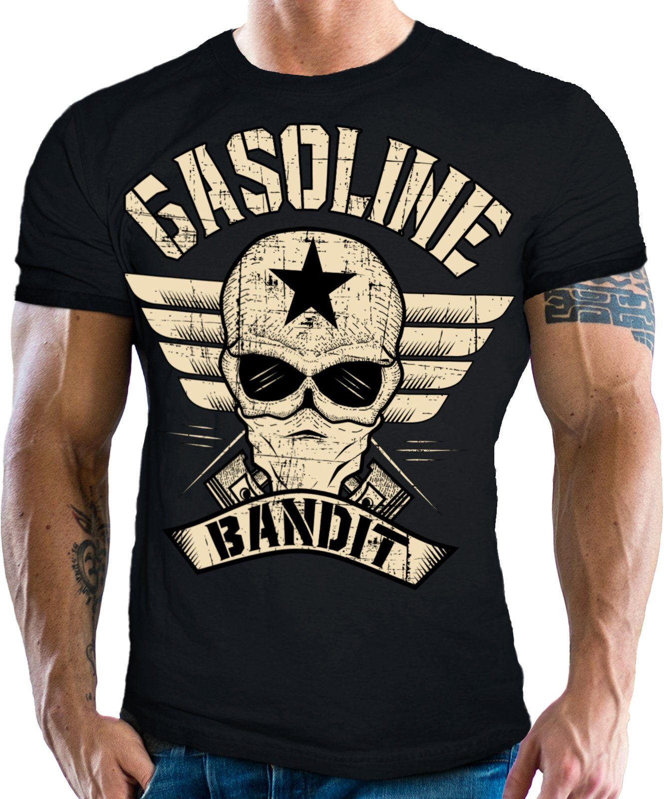 GASOLINE BANDIT® T-Shirt Winged Logo - Big Size Print