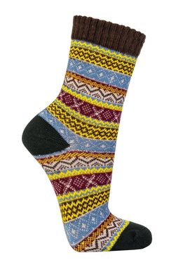 Wowerat Freizeitsocken Bunte Norweger Socken mit schönem Hygge Muster mit 90% Baumwolle (3 Paar)