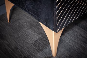riess-ambiente Highboard GOLDEN SUNSET 120cm schwarz / gold (Einzelartikel, 1 St), Massivholz · Metall · Kommode · 3D Front · Wohnzimmer