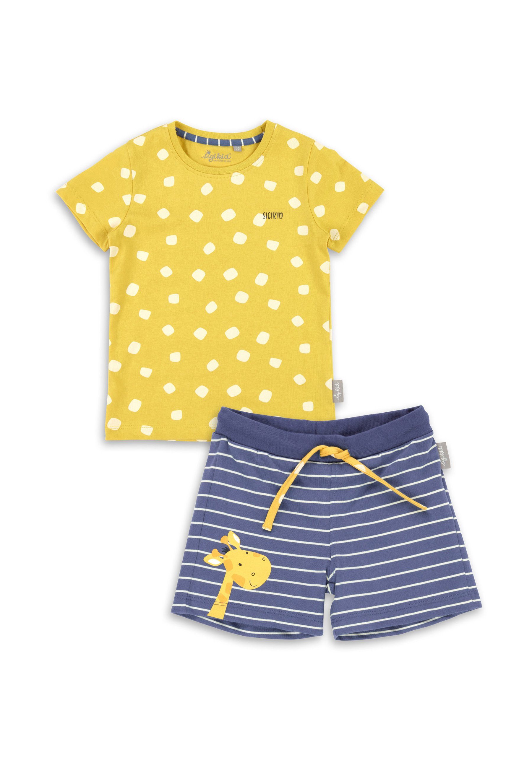Sigikid Pyjama Kinder Nachtwäsche Pyjama (2 tlg) gelb/blau