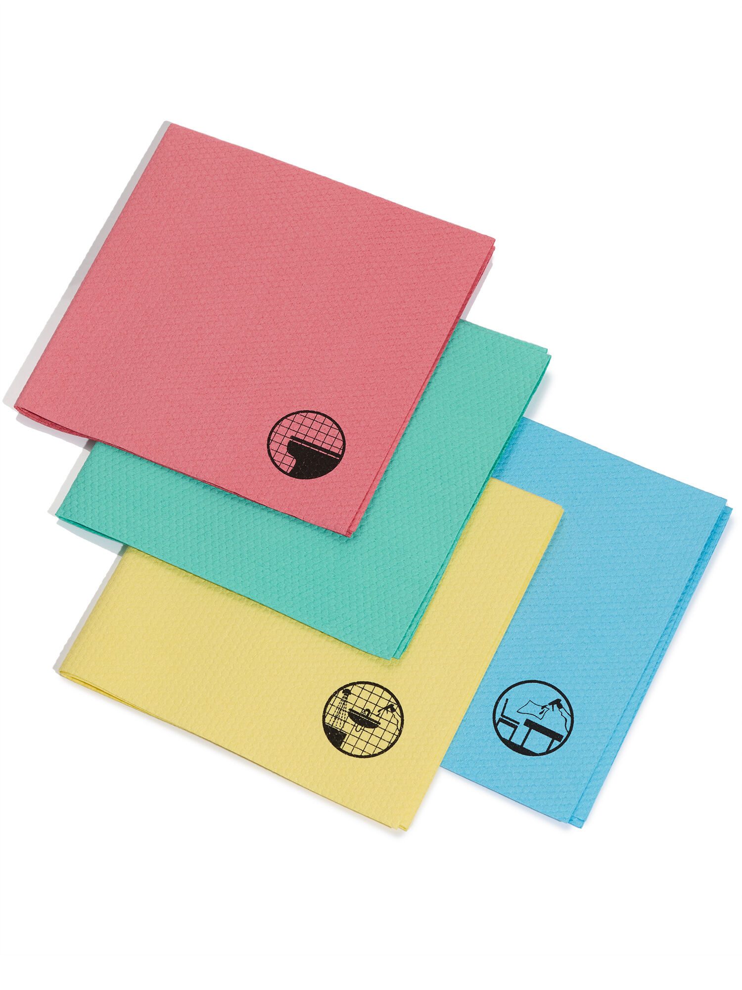 HiGloss Mikrofasertuch in Vliesstruktur, antibakteriell, 4er-Set Reinigungstücher (Mikrofaser-Vlies, 4-tlg., 4er-Set, mit hoher Saugkraft, langlebig & farbstabil für Küche Bad & Haushalt)