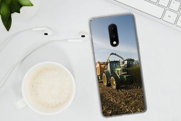 MuchoWow Handyhülle Traktor - Anhänger - Mais - Grün - Landleben, Phone Case, Handyhülle OnePlus 7, Silikon, Schutzhülle