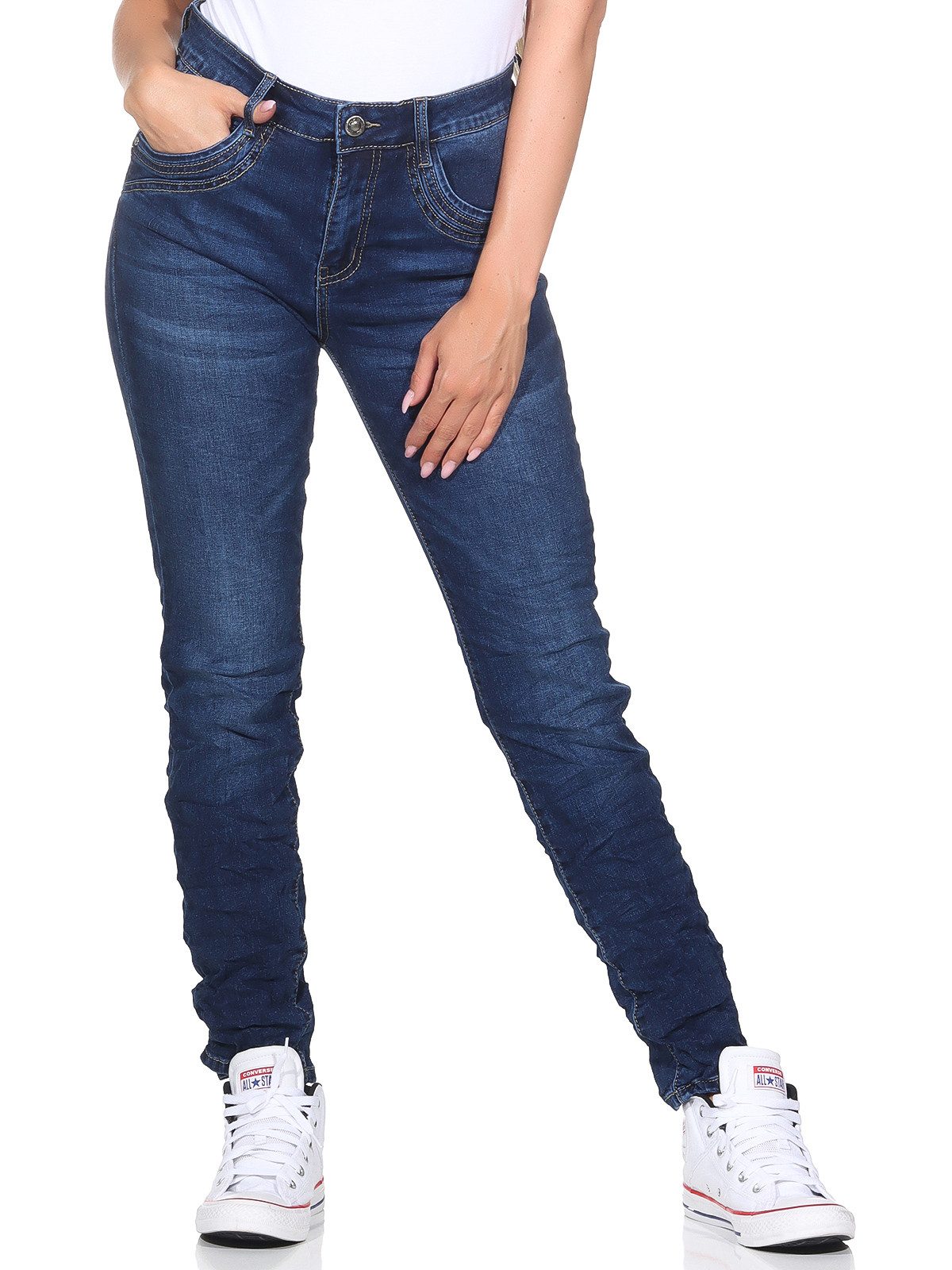 Karostar Schlagjeans Karostar Damenjeans 89 36 Dunkelblau 02