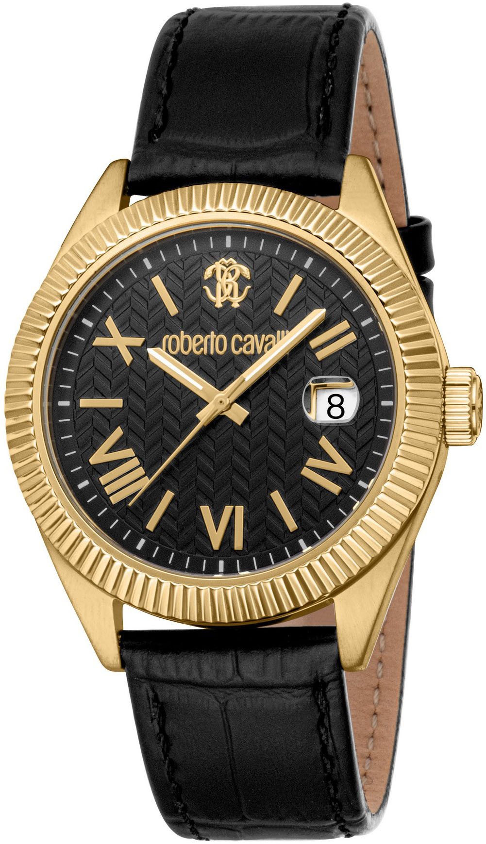 roberto cavalli Quarzuhr Uomo Classico III RC5G113L0035, Armbanduhr, Herrenuhr, Lederarmband, analog, Tag
