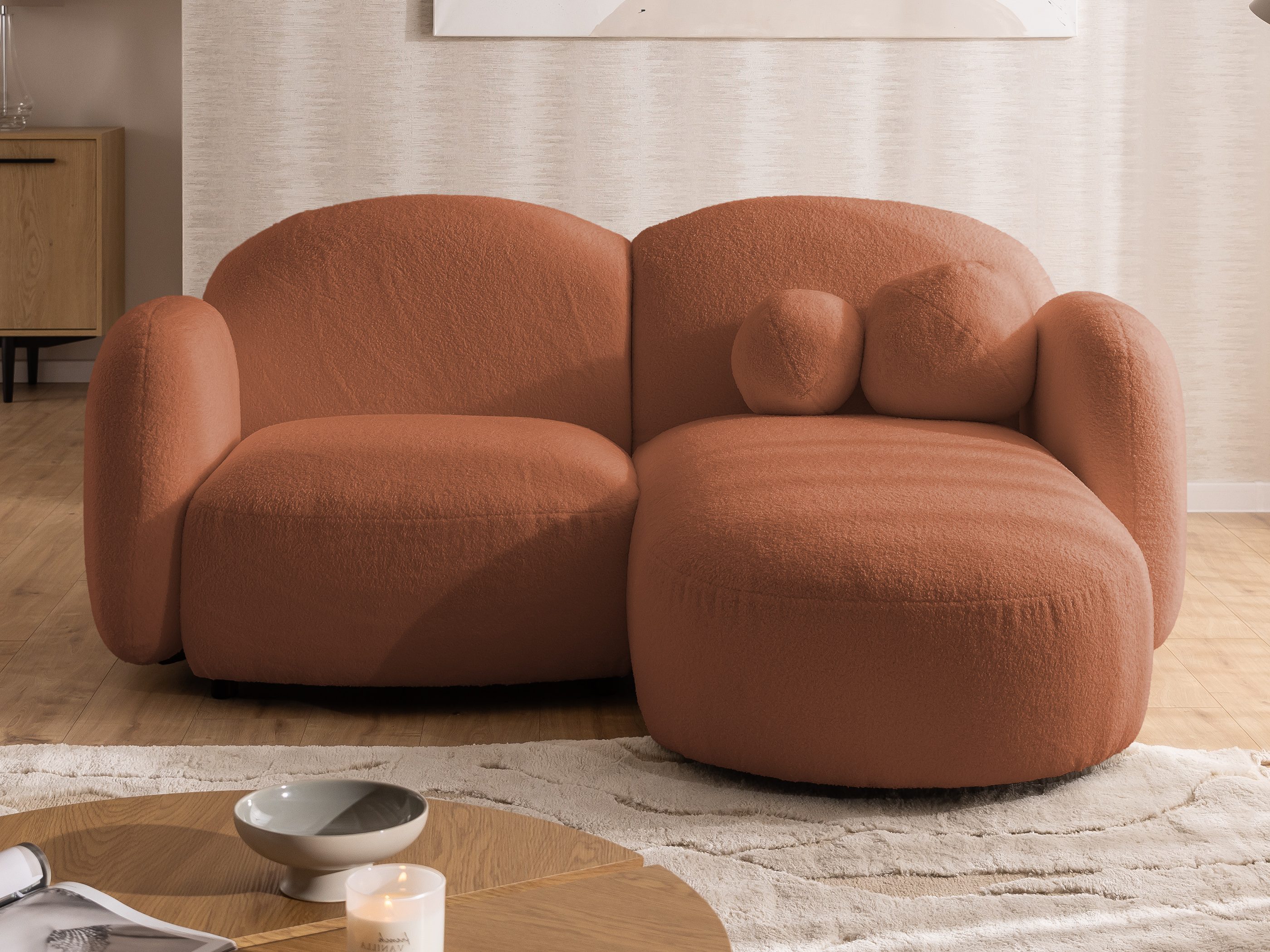 S-Style Möbel Ecksofa Nuvola aus Bouclé-Stoff günstig online kaufen