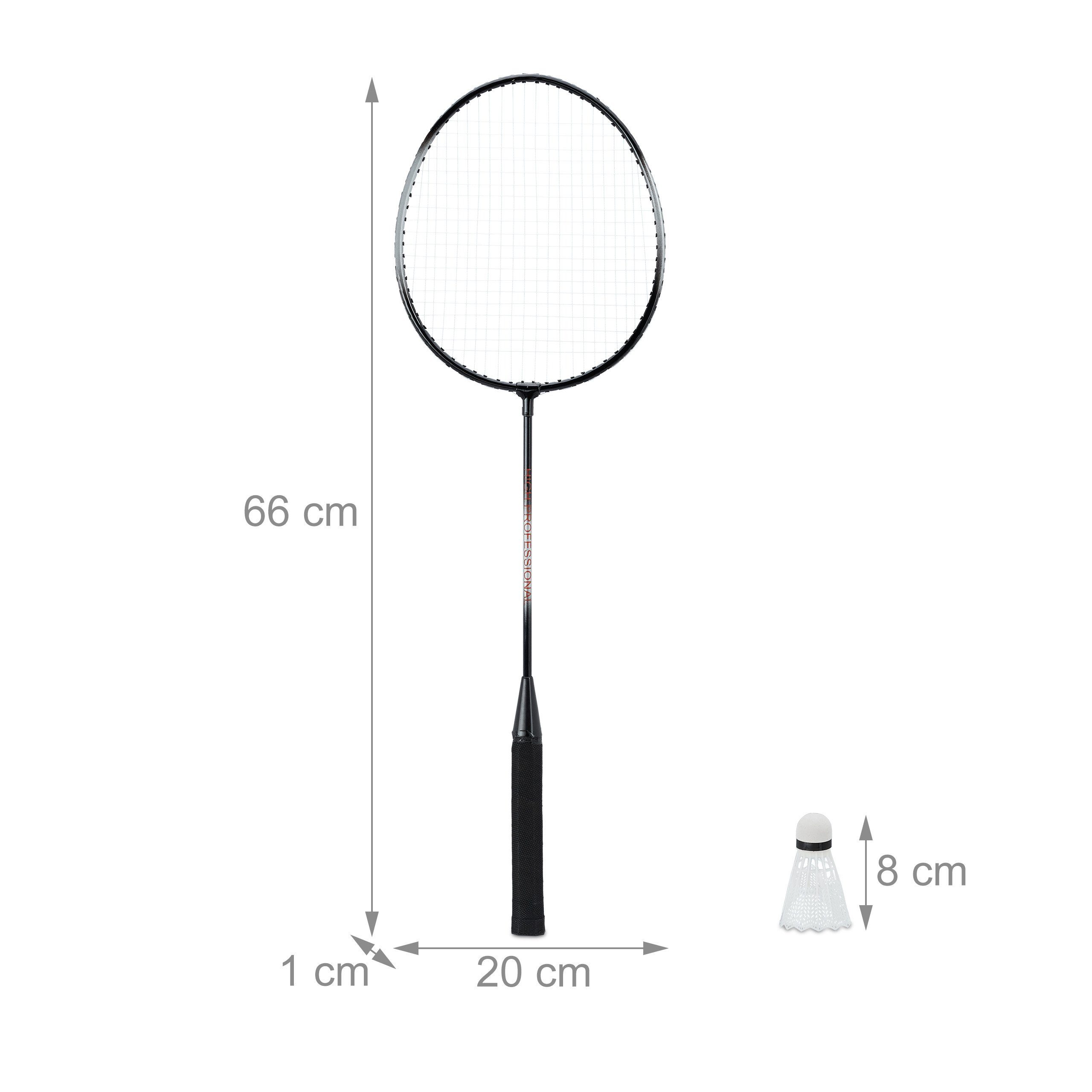 Badmintonset Tasche Badmintonschläger 2 relaxdays x mit