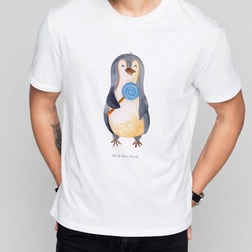 Mr. & Mrs. Panda T-Shirt Pinguin Lolli - Weiß - Geschenk, niedlich, Lustiges T-Shirt, Sprüche, (1-tlg)