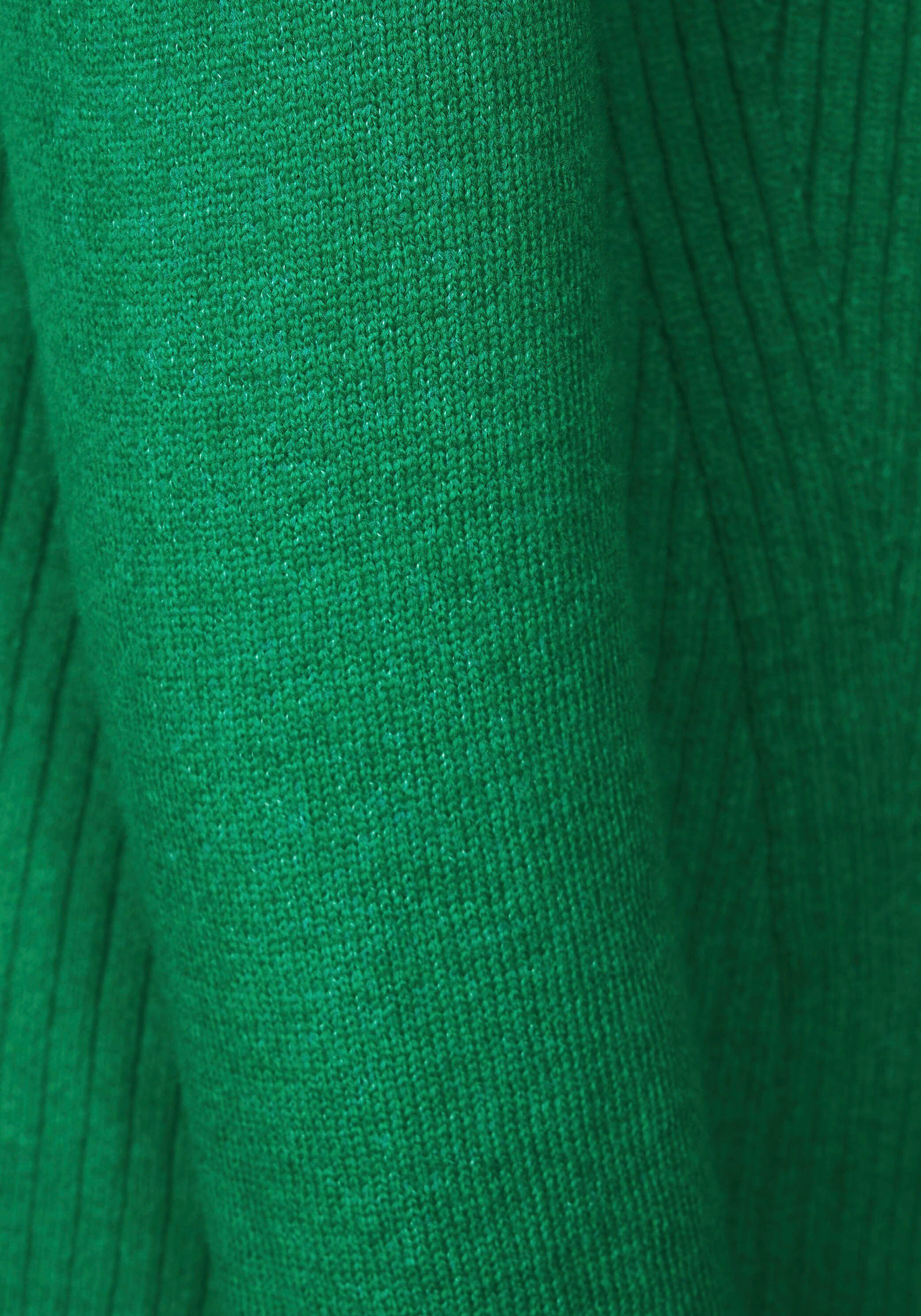 Kapuze mit Cecil bright mit green Frontteil Strickjacke Strickjacke geripptem