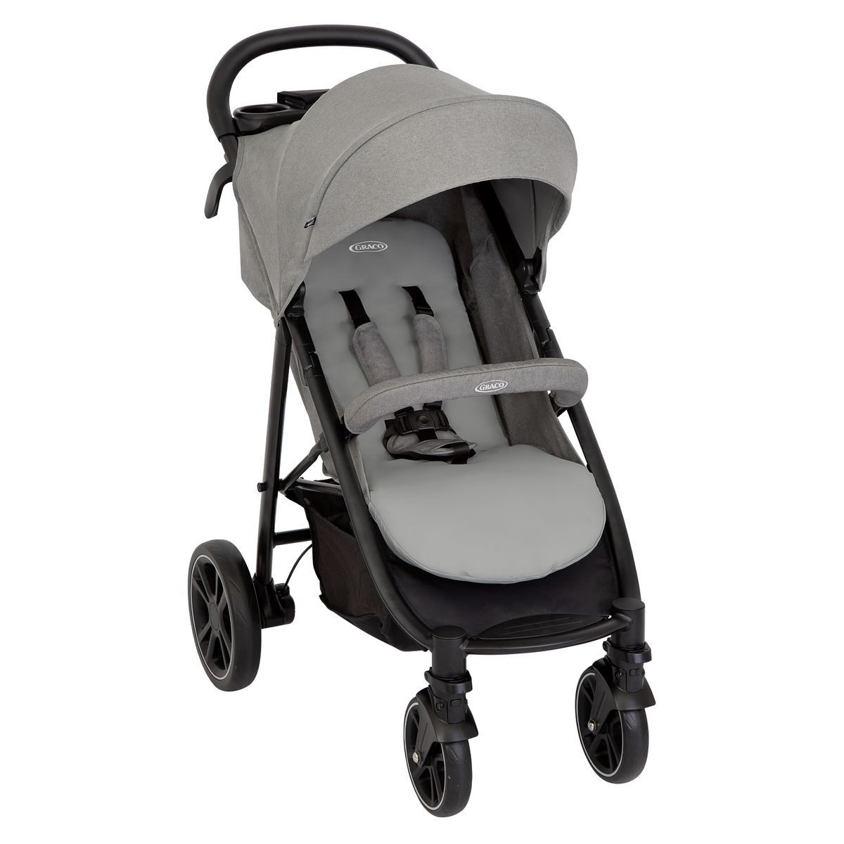Graco Kinder-Buggy Eezefold DLX - Lunar, Reisebuggy, Sportwagen mit Liegefunktion und Einhand-Faltmechanismus