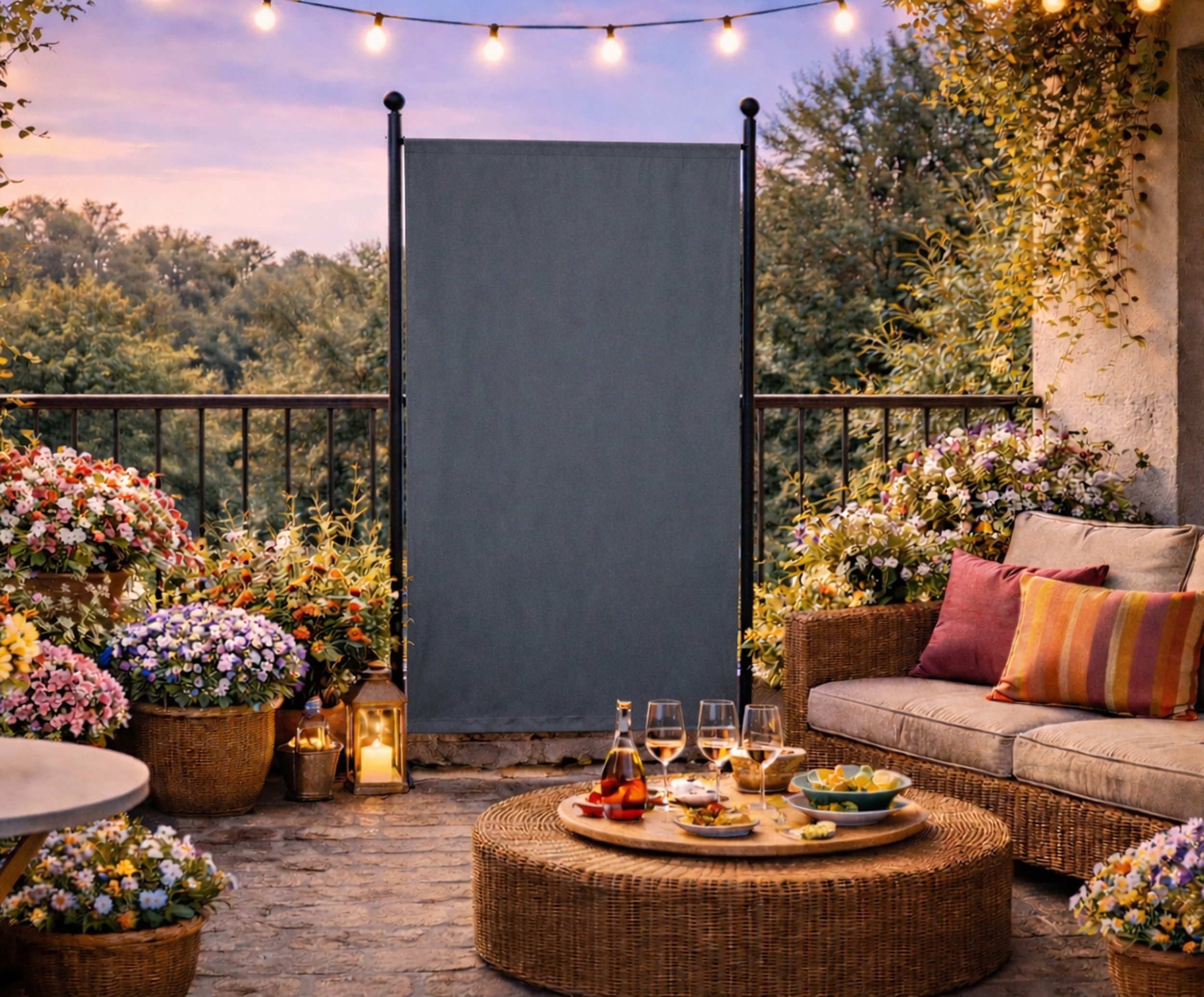 Quick Star Paravent Stellwand Outdoor Wetterfest in mehreren Größen - Farben - Motiven