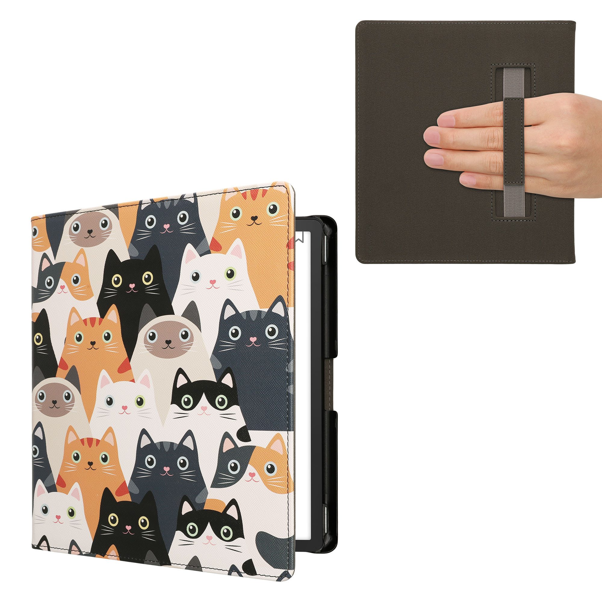 kwmobile E-Reader-Hülle Schutzhülle für Amazon Kindle Scribe (2022/2024) Hülle, eReader Flip Case mit Handschlaufe und Auto Sleep Funktion