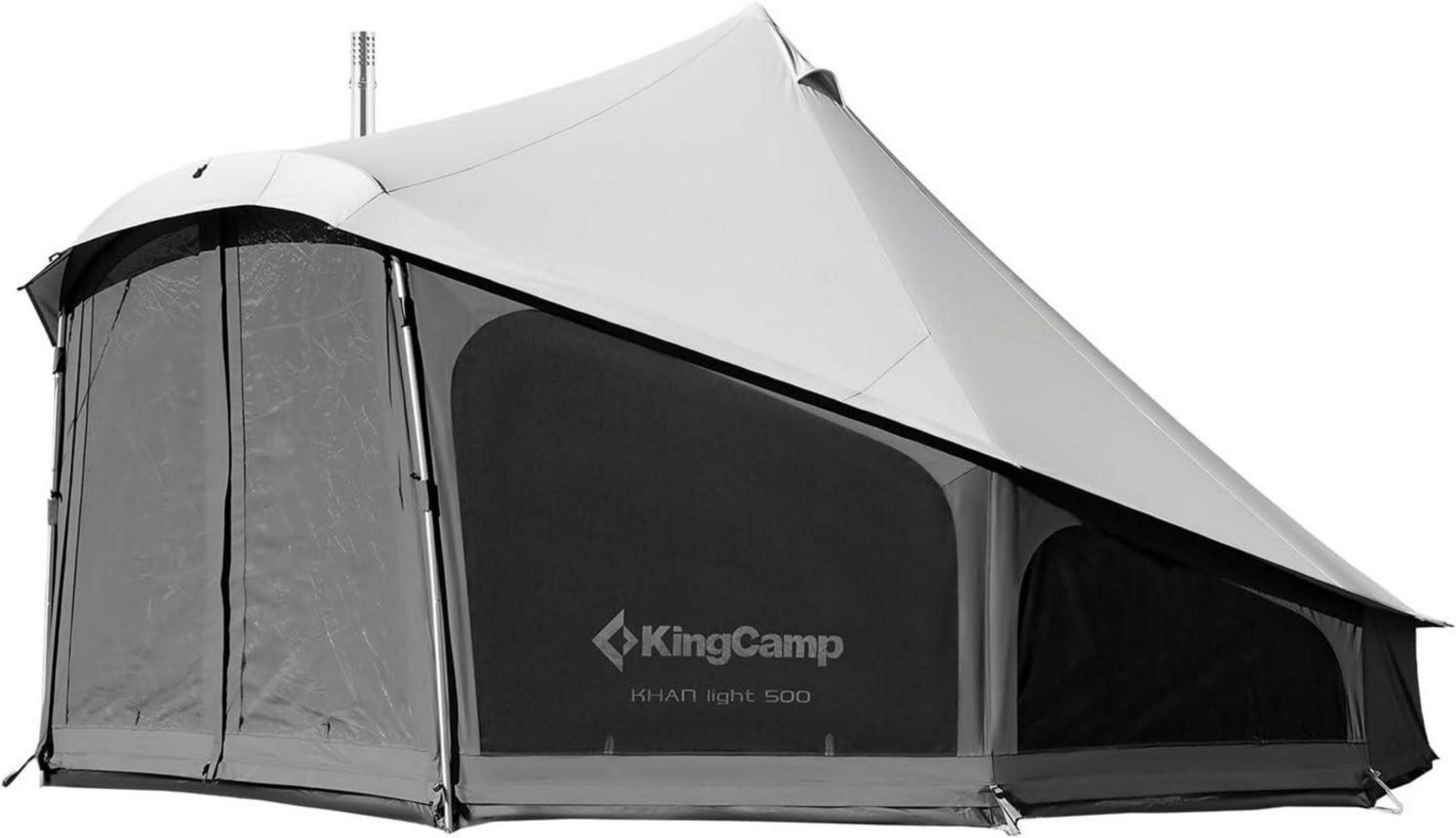 Pyramidenzelt Luxus Glampingzelt für 4-6 Personen mit 180-Grad-Sichtfenster, Camping