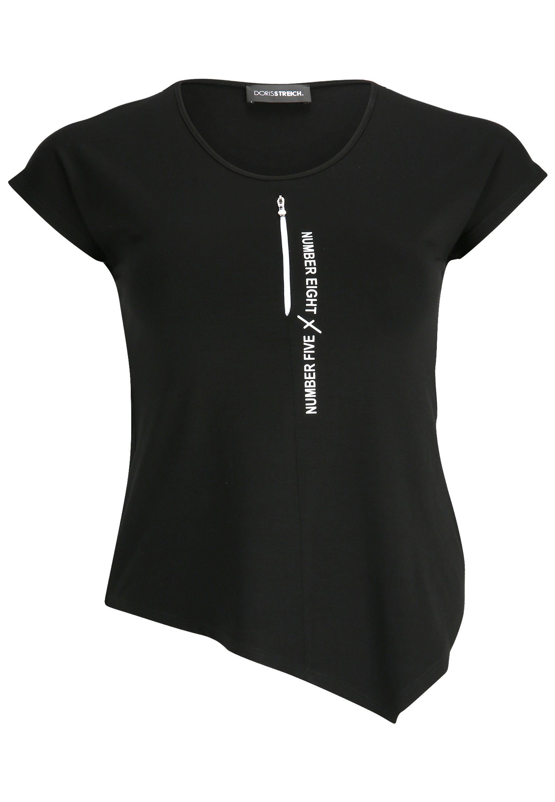 Doris Streich T-Shirt mit asymmetrischem Saum black/white