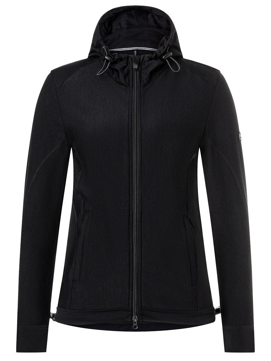 SUPER.NATURAL Sweatjacke Merino Sweatjacke W ADVENTURE HOODED atmungsativer Merino-Materialmix