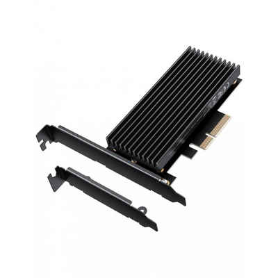 GRAUGEAR Computer-Kühler »M.2 NVMe PCIe 4.0 Karte mit Kühlkörper«, PCI Card Konverter, Wärmeleitpad, Schnittstellenkarte, schwarz
