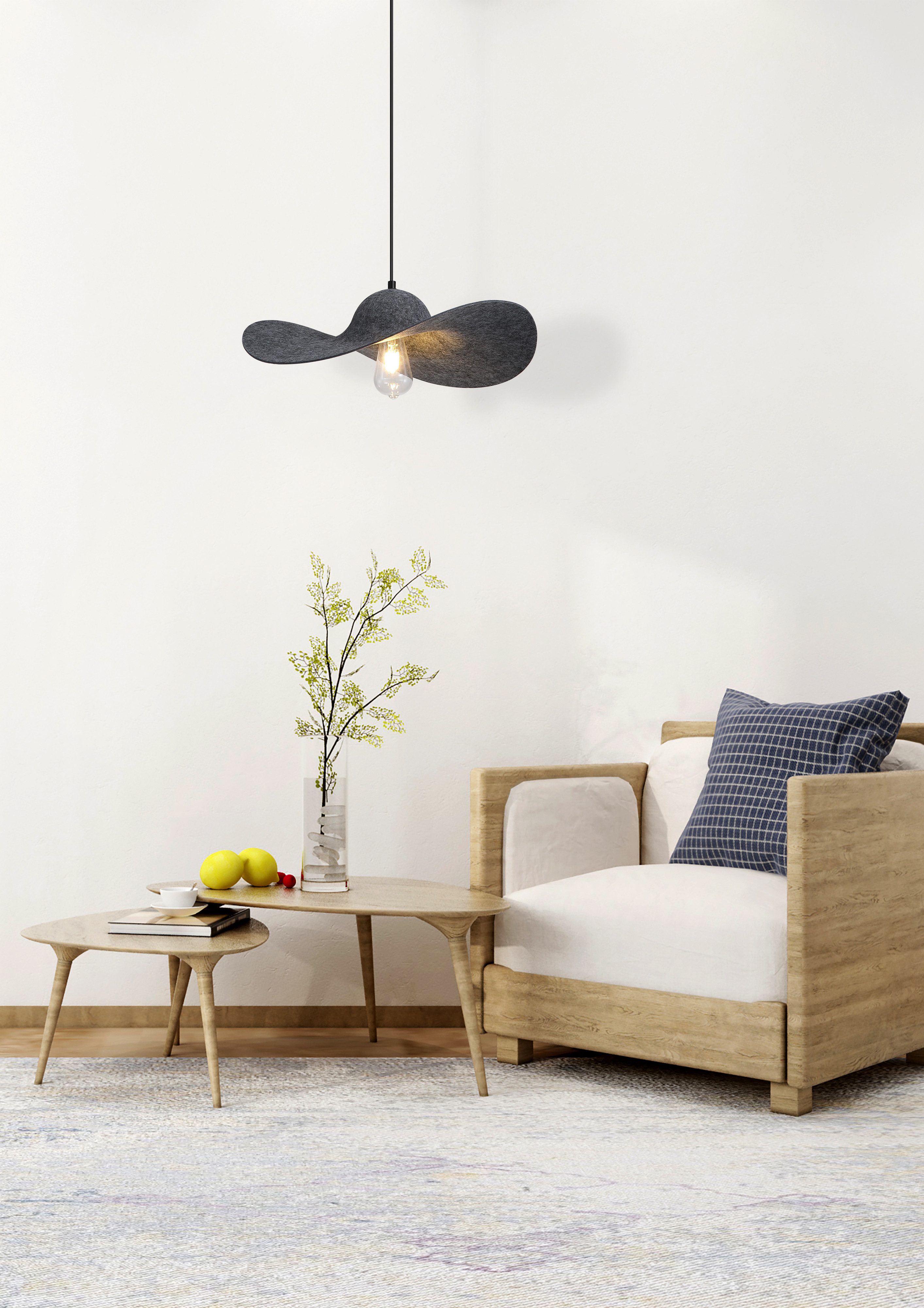 Searchlight Pendelleuchte Ripple 1Lt Leuchte, schwarzes Metall, ohne Leuchtmittel