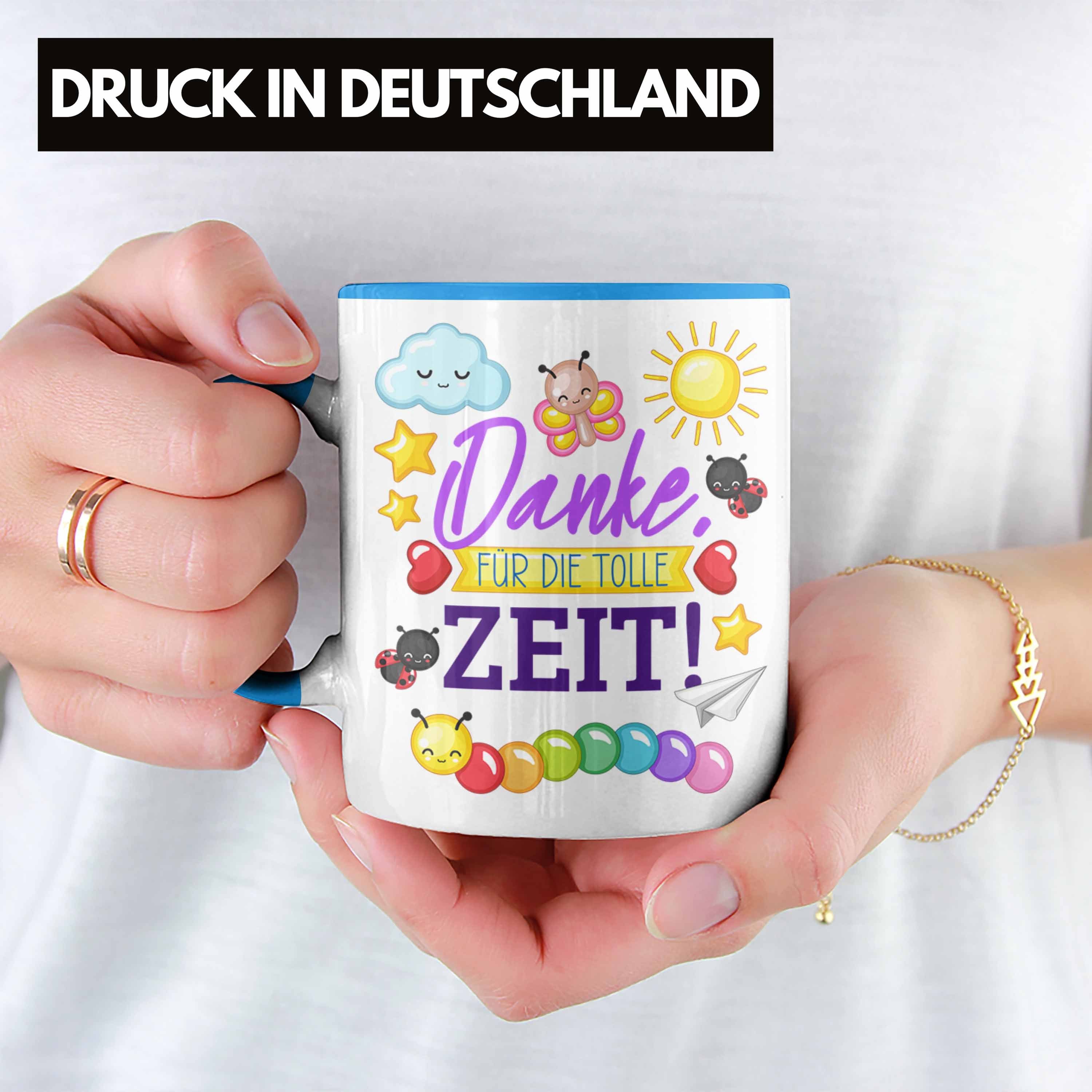 Trendation Blau Tasse Die Dankeschön Tasse Erzieherin Kindergarten Abschiedsgeschenk Zeit Trendation Danke Für Abschied - Tolle Kindergärtnerin Danke