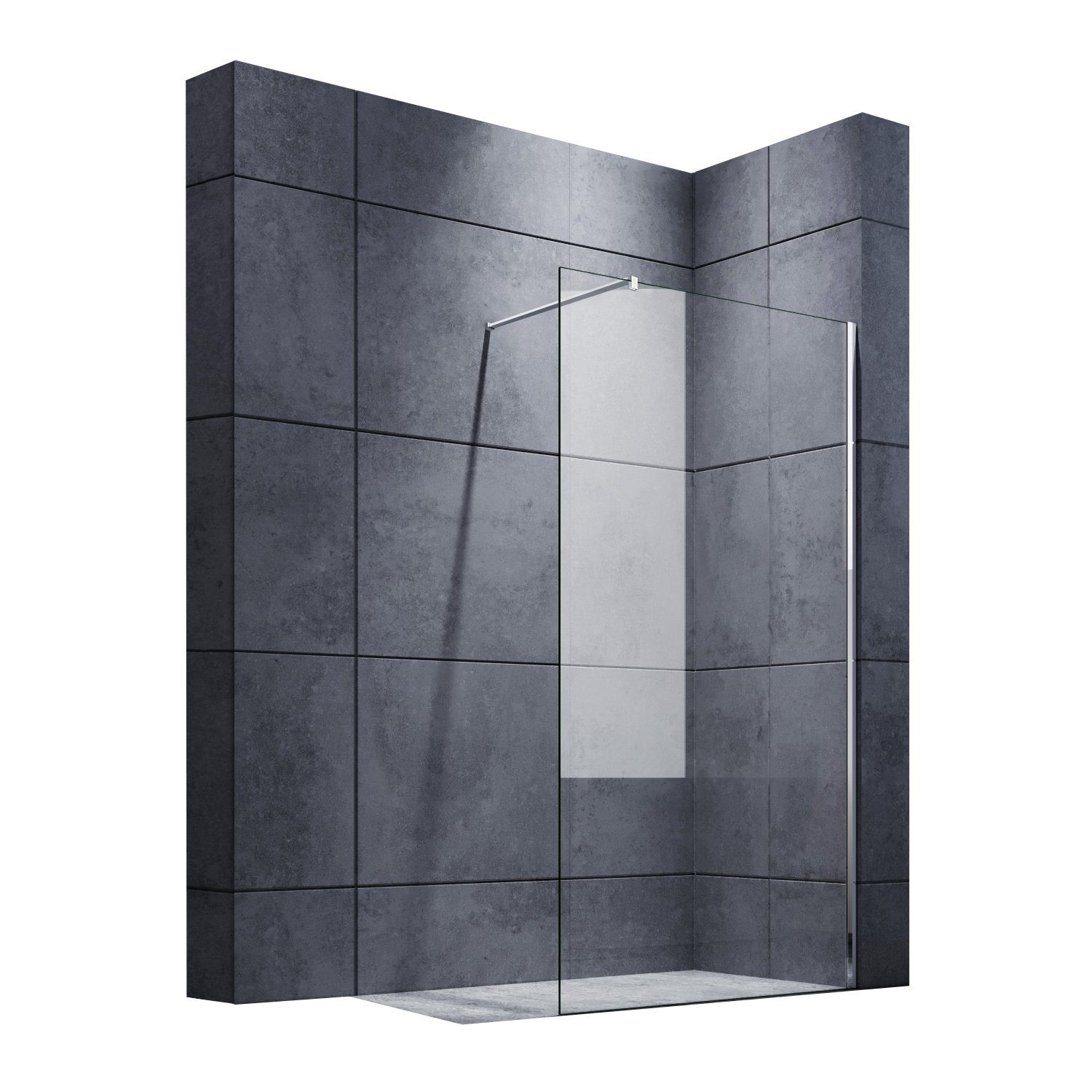 SONNI Walk-in-Dusche Duschkabine Duschabtrennung Duschwand mit Haltestange günstig online kaufen