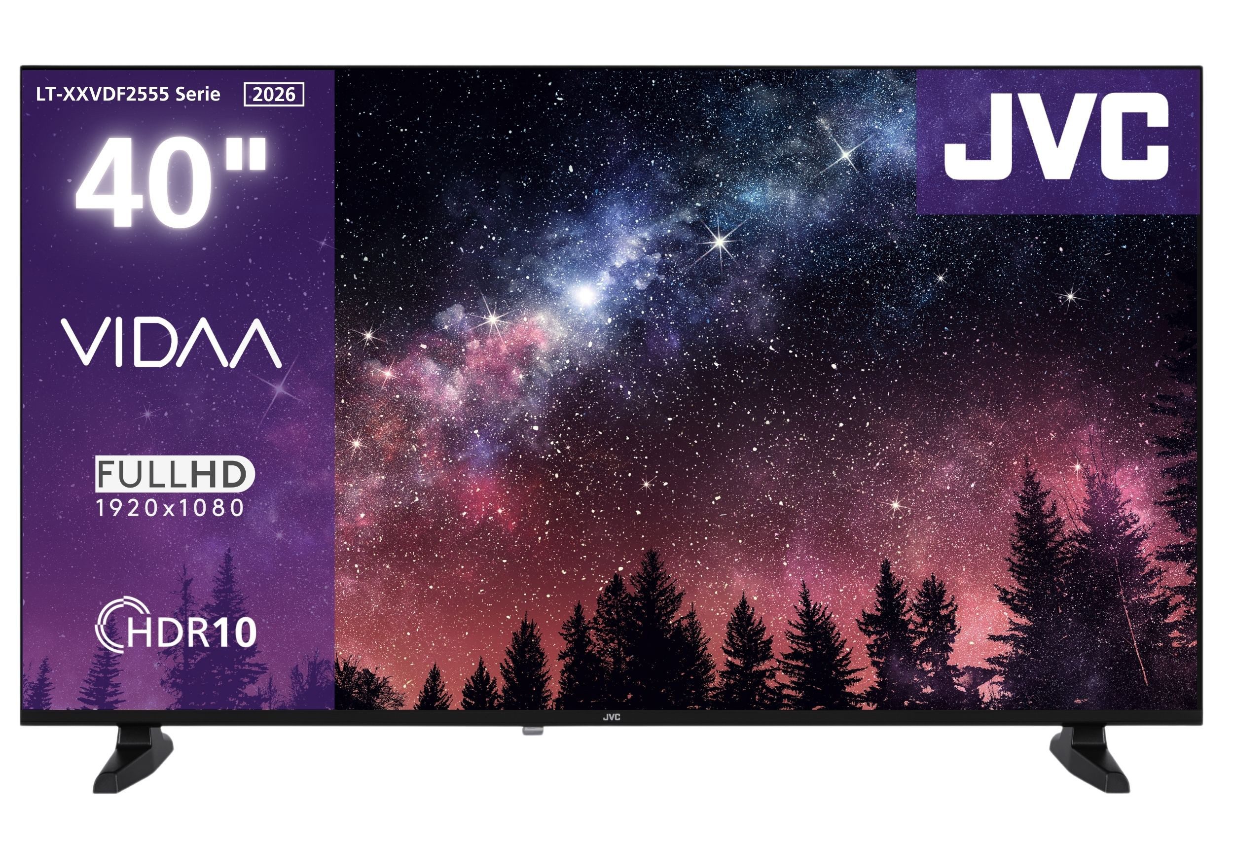 JVC LT-40VDF2555 LCD-LED Fernseher (100 cm/40 Zoll, Full HD, VIDAA Smart TV, VIDAA Smart TV, HDR, Triple-Tuner)