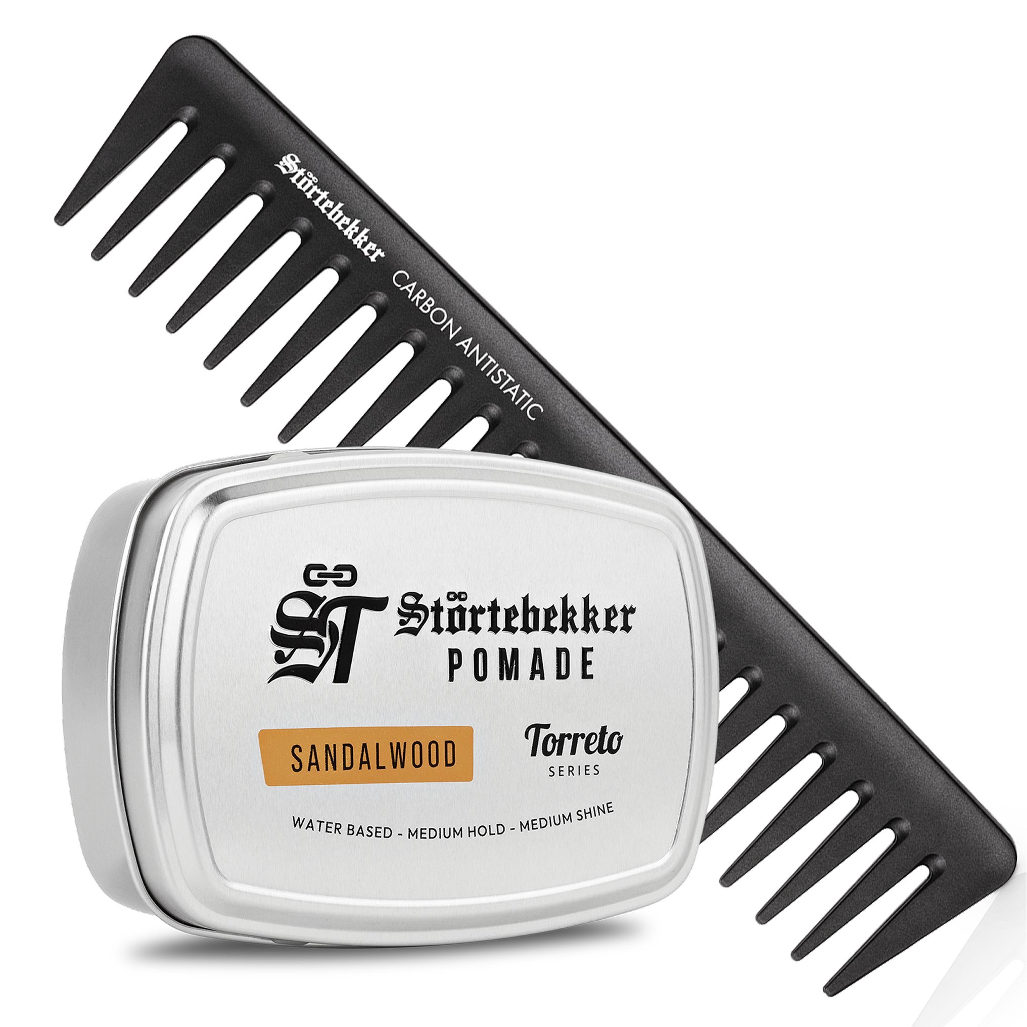 Störtebekker Haarpomade 'Torreto Series' - Ölbasiert im Set mit Styling-Kamm, Haarstyling