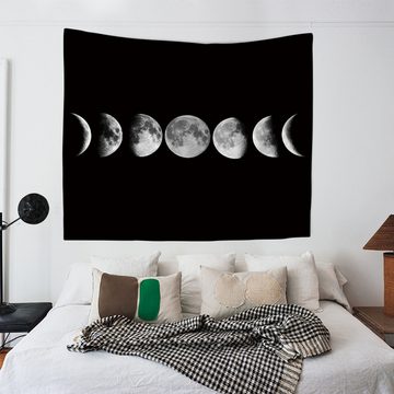Wandteppich HD Mondfinsternis schwarzer Hintergrund Heimdekor Wandteppich, Candyse, Geeignet für Schlafzimmer, Festivals, kurze Videos und Live-Streaming