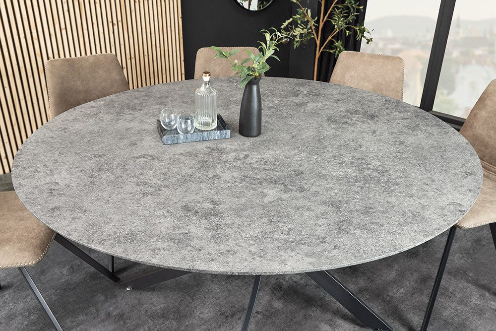 riess-ambiente Esstisch HELIX 120cm grau - Betonoptik, Sterngestell, Modern, rund, 4 Personen (Einzelartikel, 1-St), Einladender Tisch - ideal für kleine Räume und gesellige Momente