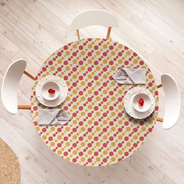 Abakuhaus Tischdecke Rundum-elastische Stofftischdecke, Retro Große kleine Punkte Kette