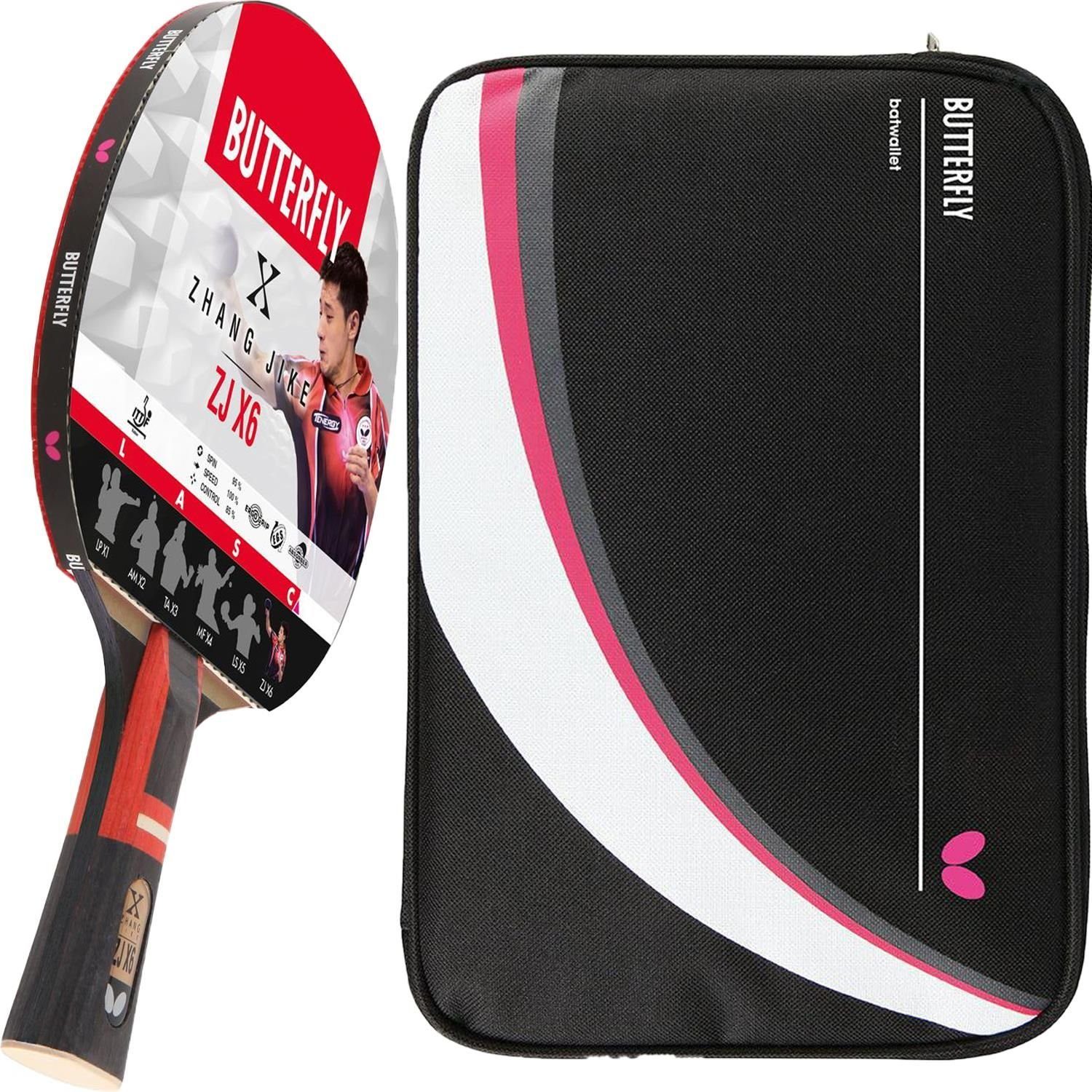 Butterfly Tischtennisschläger 1x Zhang Jike + DC2, Tischtennis Schläger Set Tischtennisset Table Tennis Bat Racket
