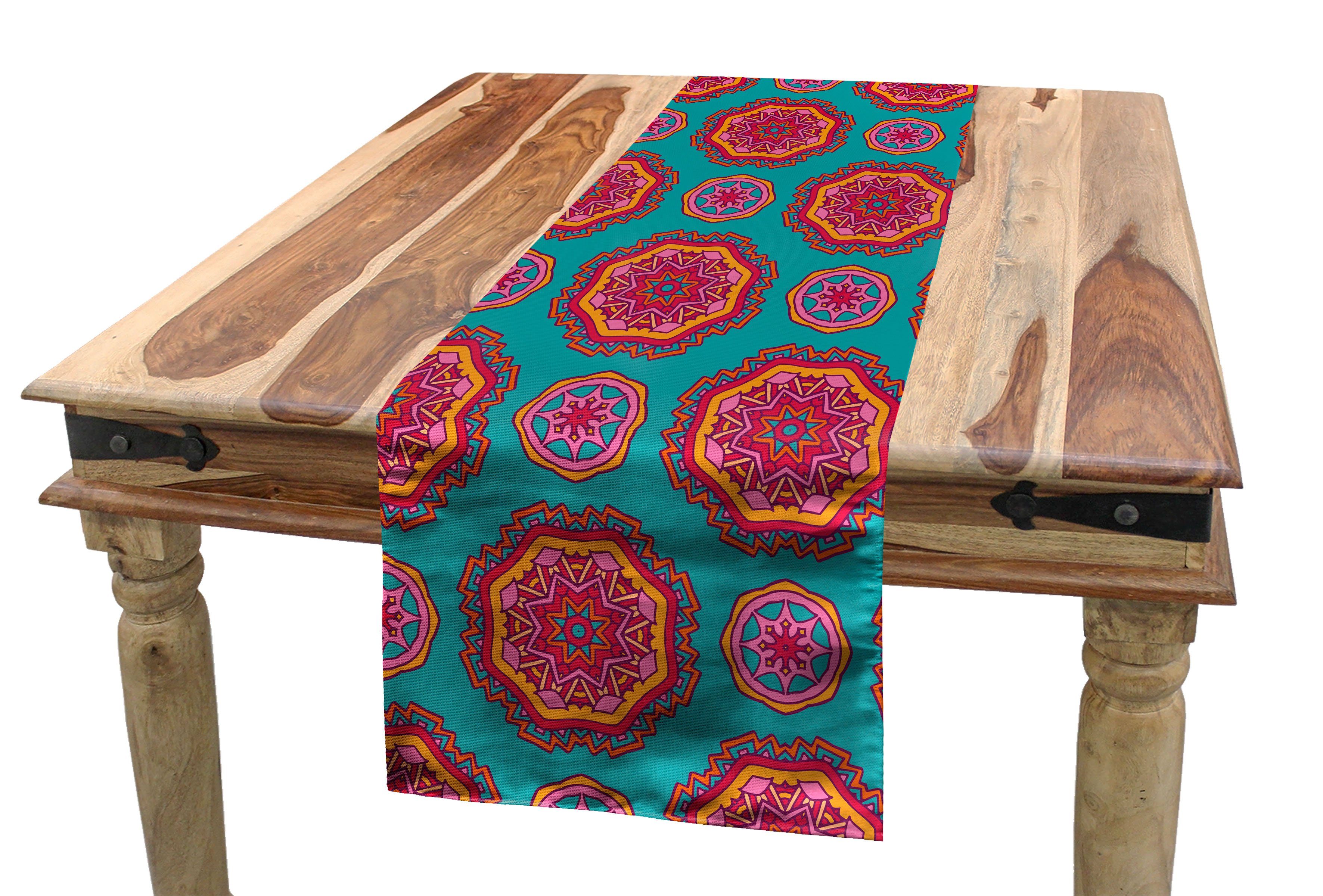 Abakuhaus Tischläufer Esszimmer Küche Rechteckiger Motive Mandala Tischläufer, Ethnisch Wie Dekorativer Oriental