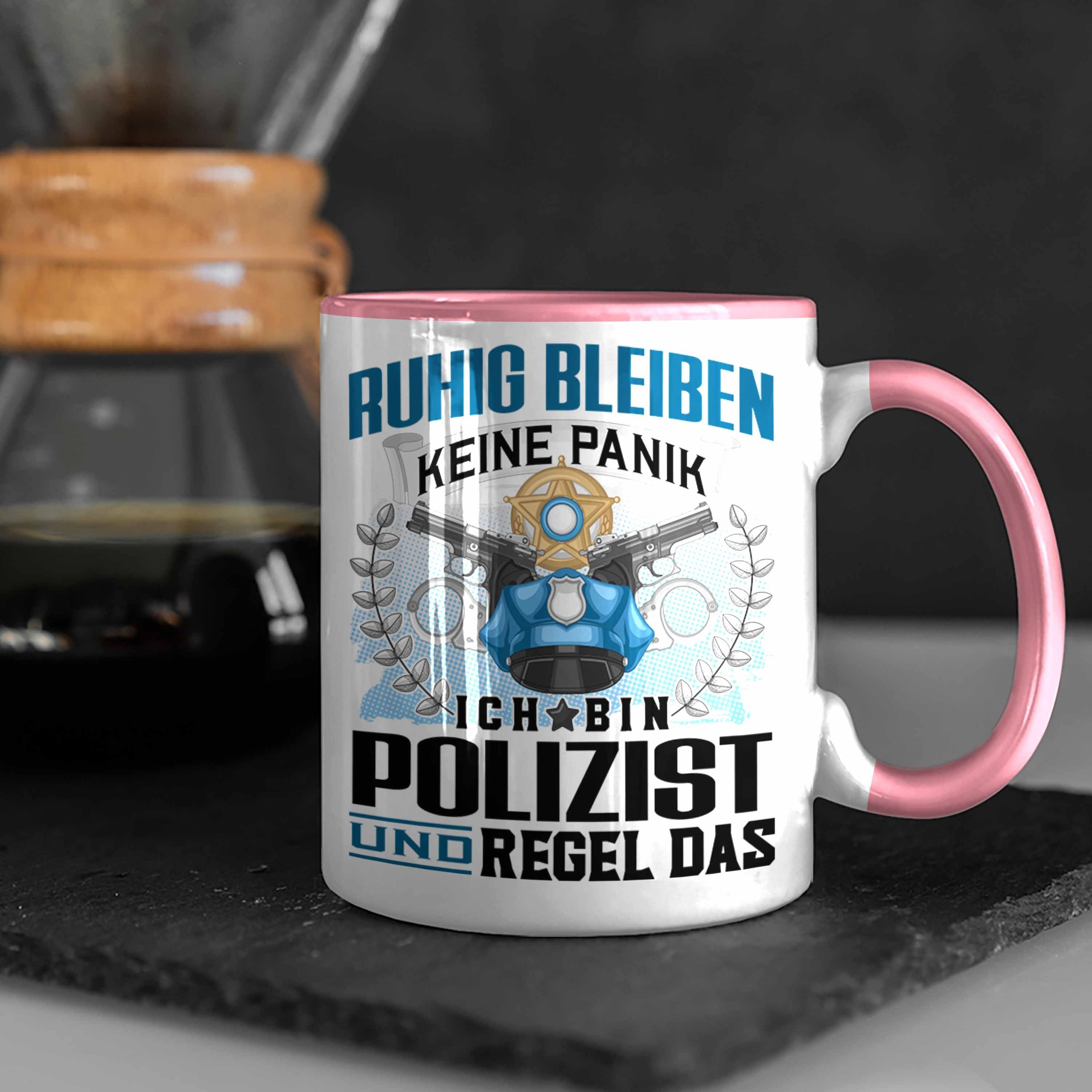 Rosa Lustiger Trendation Spruch Geschenk für - Ruhig Trendation Polizist Tasse Tasse Männer