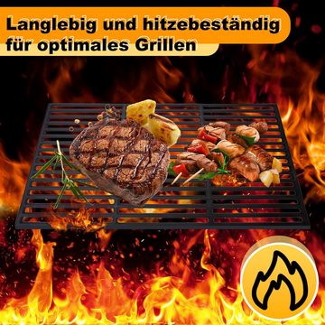 Randaco Grillrost Grillrost Gussrost BBQ Grillgitter Barbecue Party Schwarz 42x28cm