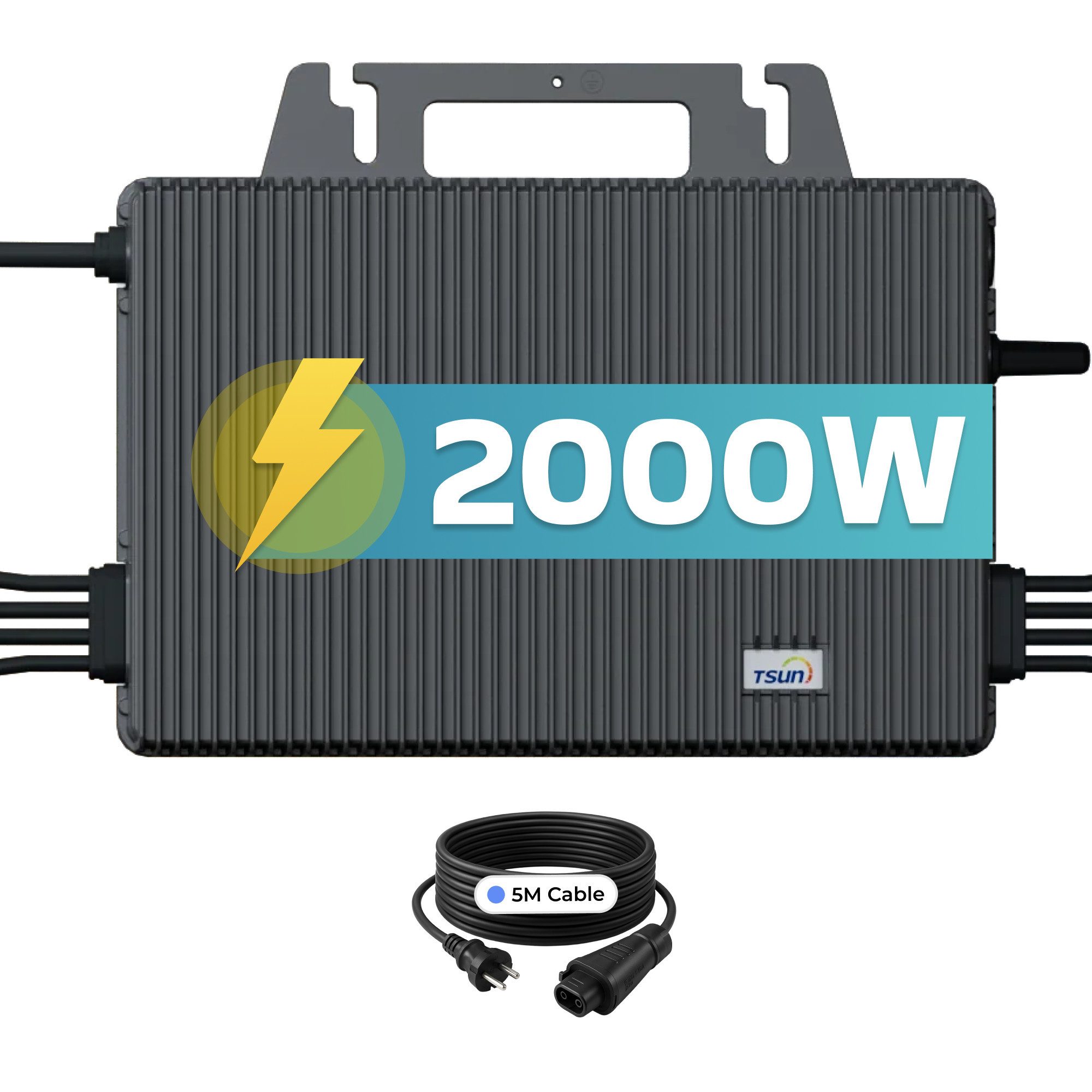 SUNNIVA Wechselrichter TSUN Mikro-Wechselrichter 2000W TSOL-MS2000, (Set, für Balkonkraftwerk, IP67 wetterfest, 4 MPPT, Bluetooth & WIFI), Micro Inverter