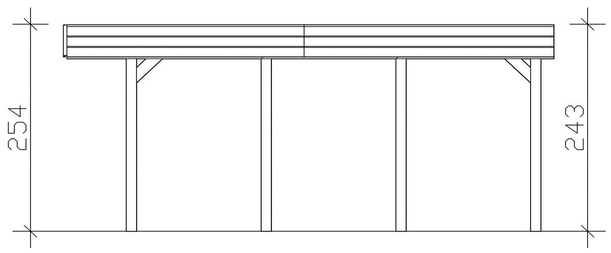 210 Friesland, Einfahrtshöhe 557x555 cm, BxT: Doppelcarport cm Skanholz