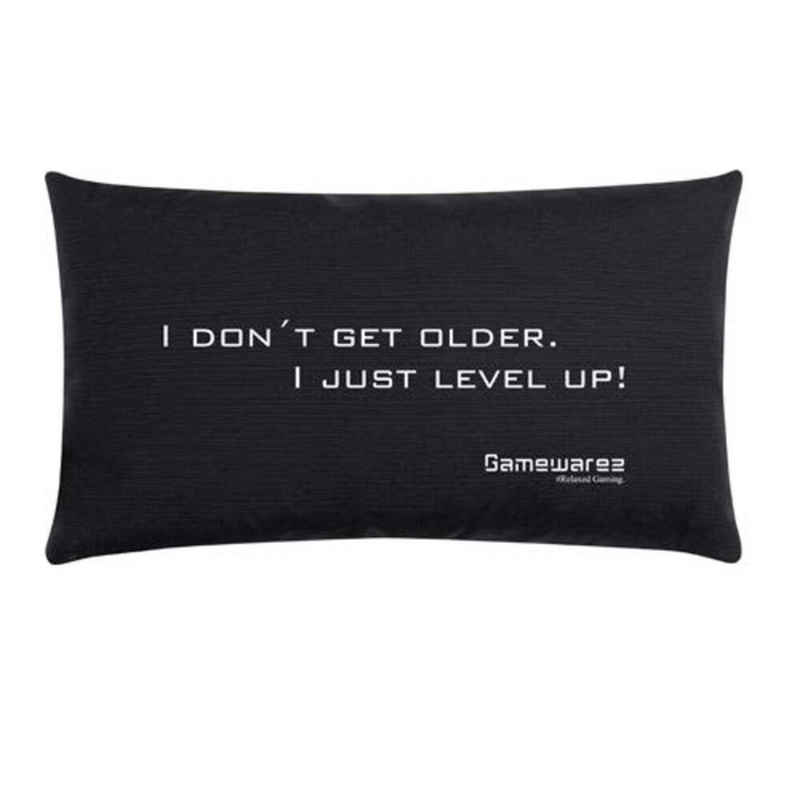 GAMEWAREZ Gaming-Stuhl Gaming Kissen "I don’t get older. I just Level up!", schwarz, 30x50cm