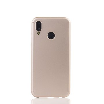 König Design Handyhülle Huawei P20 Lite, Huawei P20 Lite Handyhülle 360 Grad Schutz Full Cover Gold