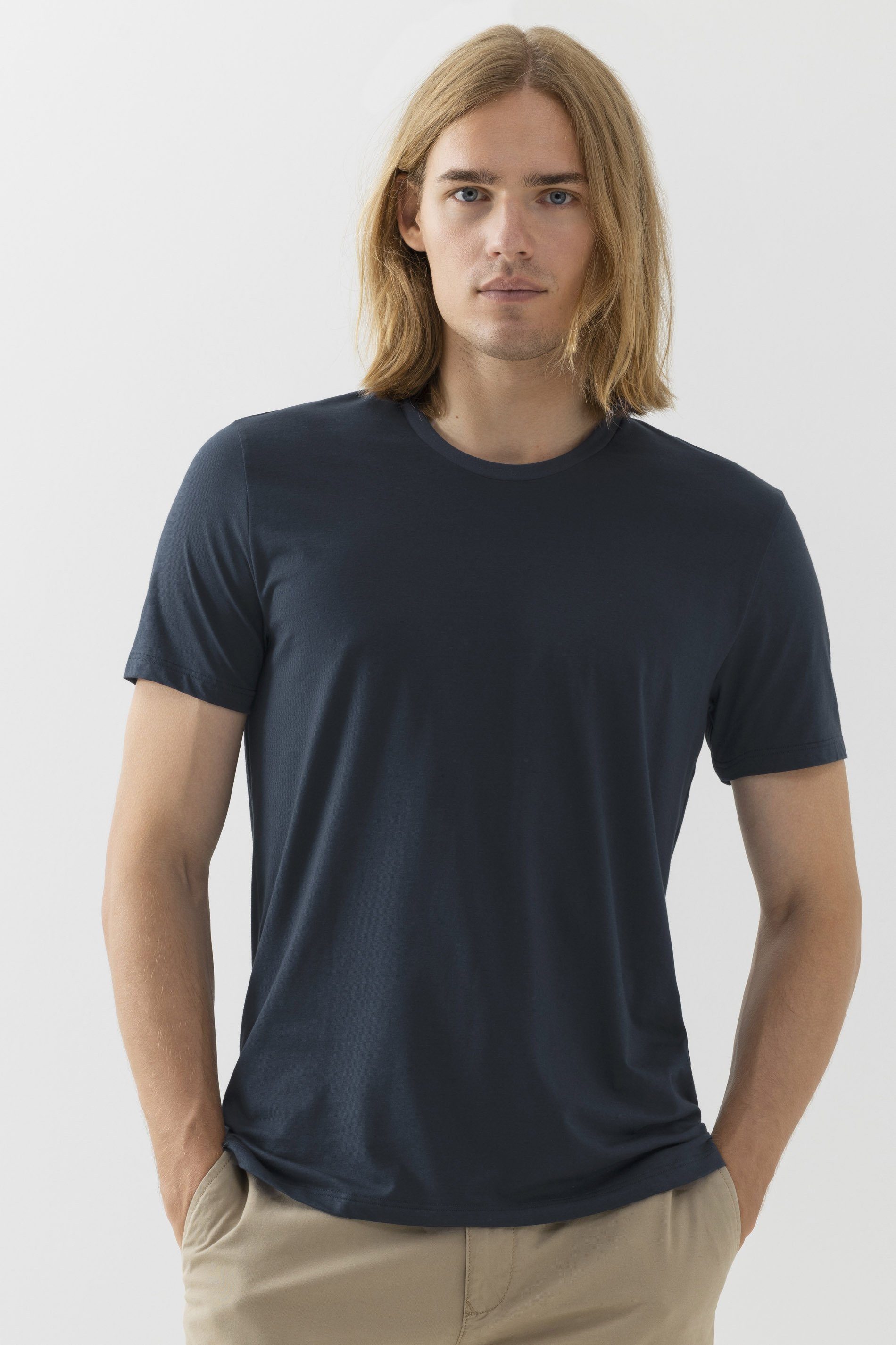 Mey T-Shirt Serie Dry Cotton Colour Uni (1-tlg) Yacht Blue