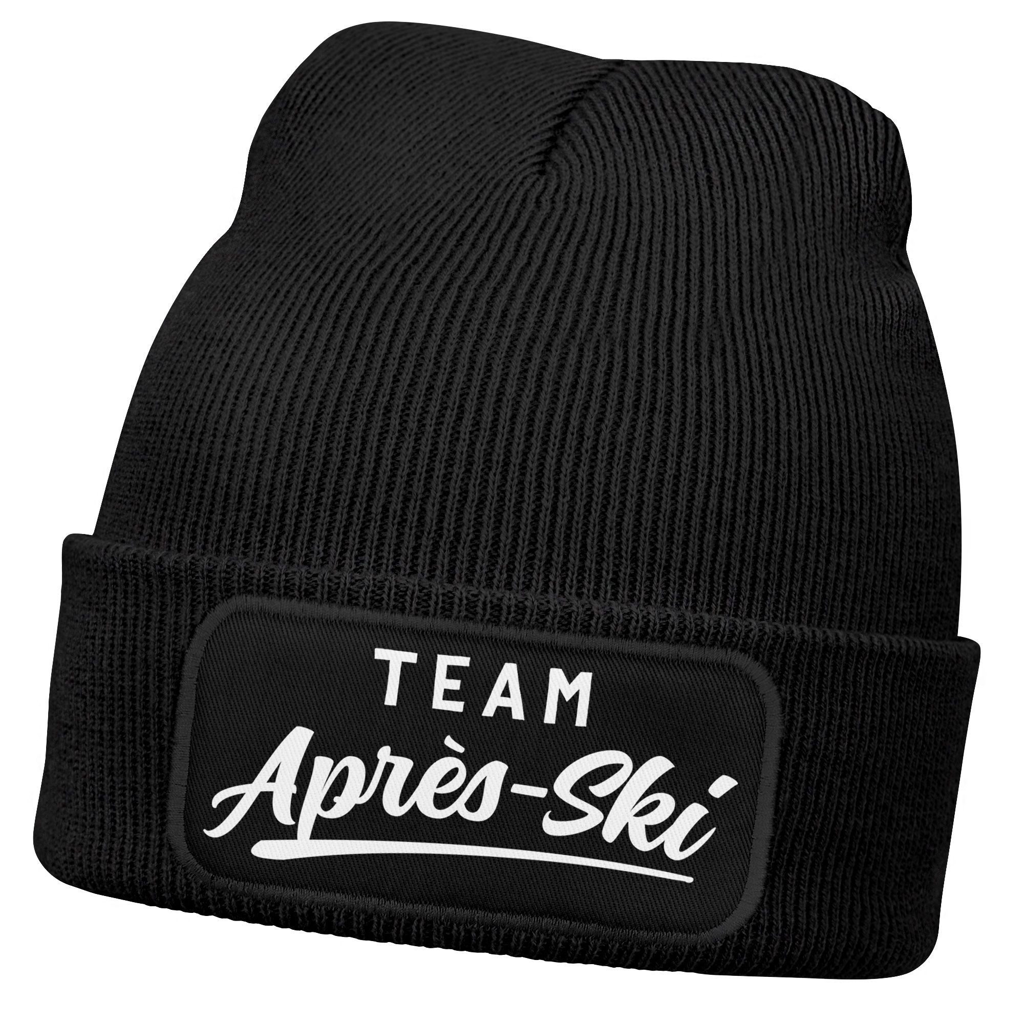 Strickmütze Herren Beanie mit Patch Strickmütze Skifahren Party Skiurlaub Spruch