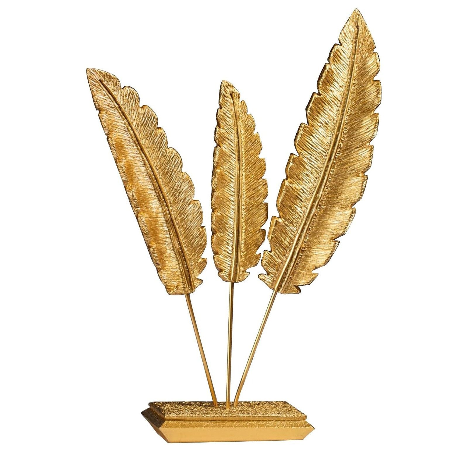 Bamyum Dekoobjekt Bamyum Deko Gold 3pcs Feder Goldene Figur Dekoration