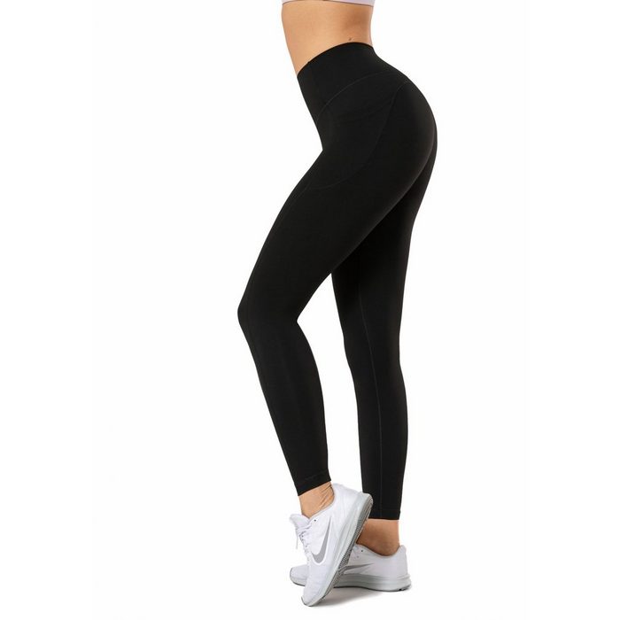 Yvette Sporthose Hohe Taille blickdicht mit Seitentasche Fitness Yoga Sporthose Streetwear - S110199A