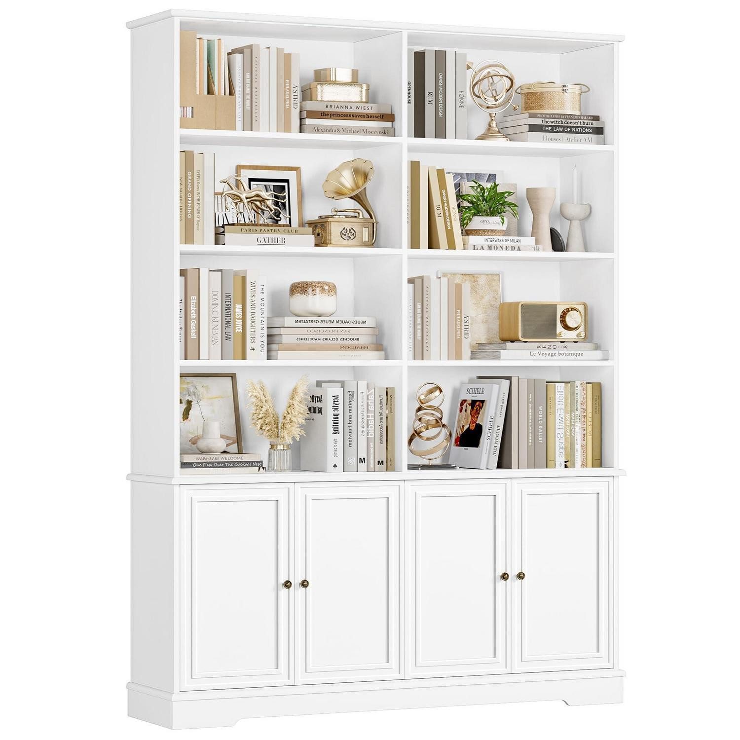 LuxusKollektion Bücherregal Bücherregal mit Türen 185cm Weiß