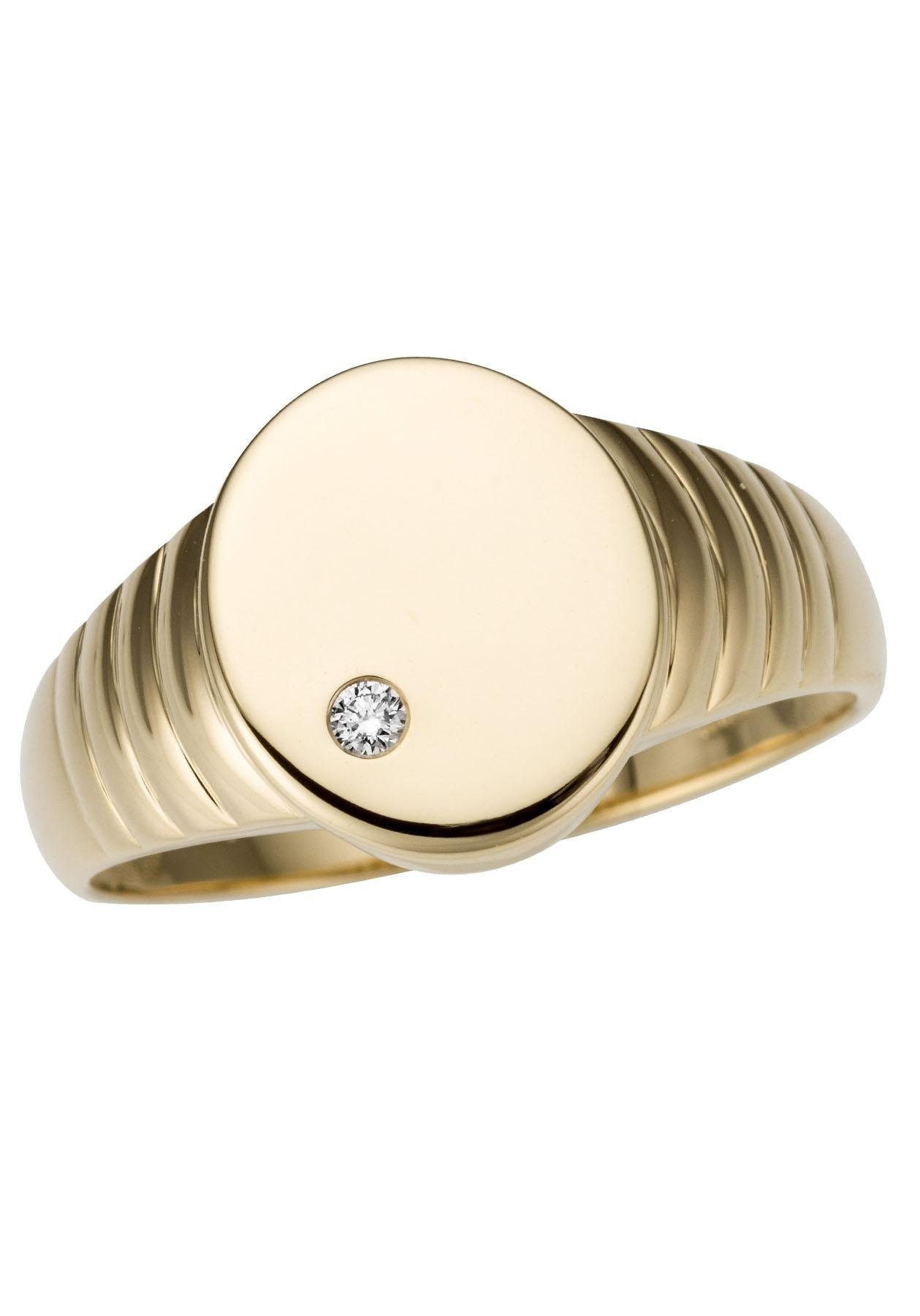 Firetti Goldring Schmuck Geschenk Gold 333 Herrenring Goldring Siegelring, mit Brillant