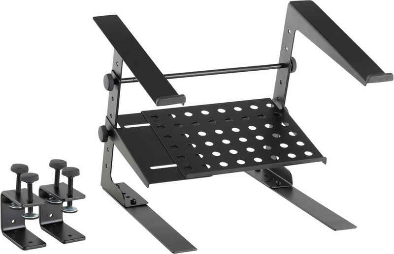 Pronomic Pronomic LS-210 Laptop Stand Deluxe mit Klammern Laptop-Ständer, (Zusätzliche Ablagefläche für weiteres Equipment)