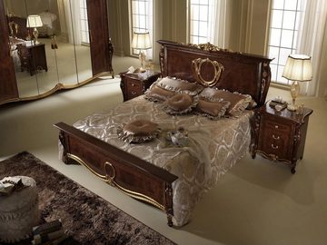 JVmoebel Bett Italienische Schlafzimmer Möbel Polster Doppel Bett Design