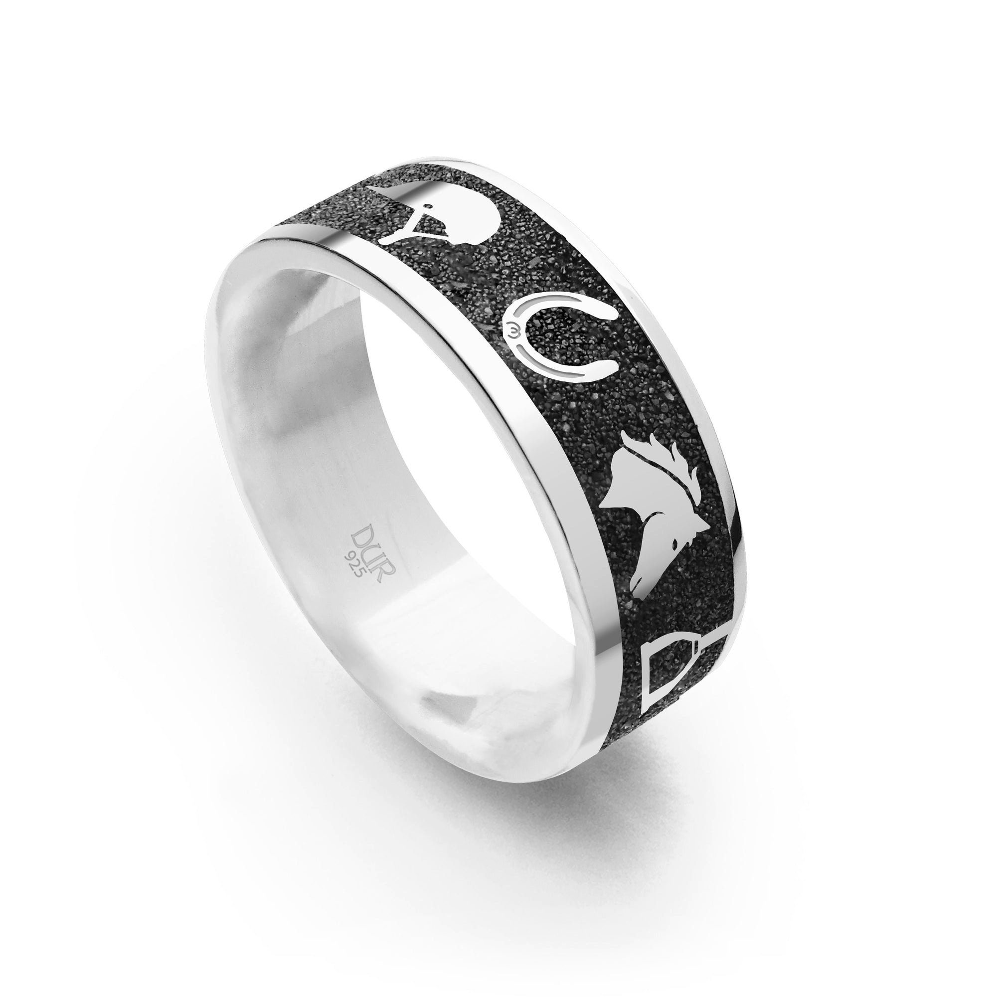 Fingerring DUR Schmuck: Ring "Pferdeglück" mit Lavasand, R5963